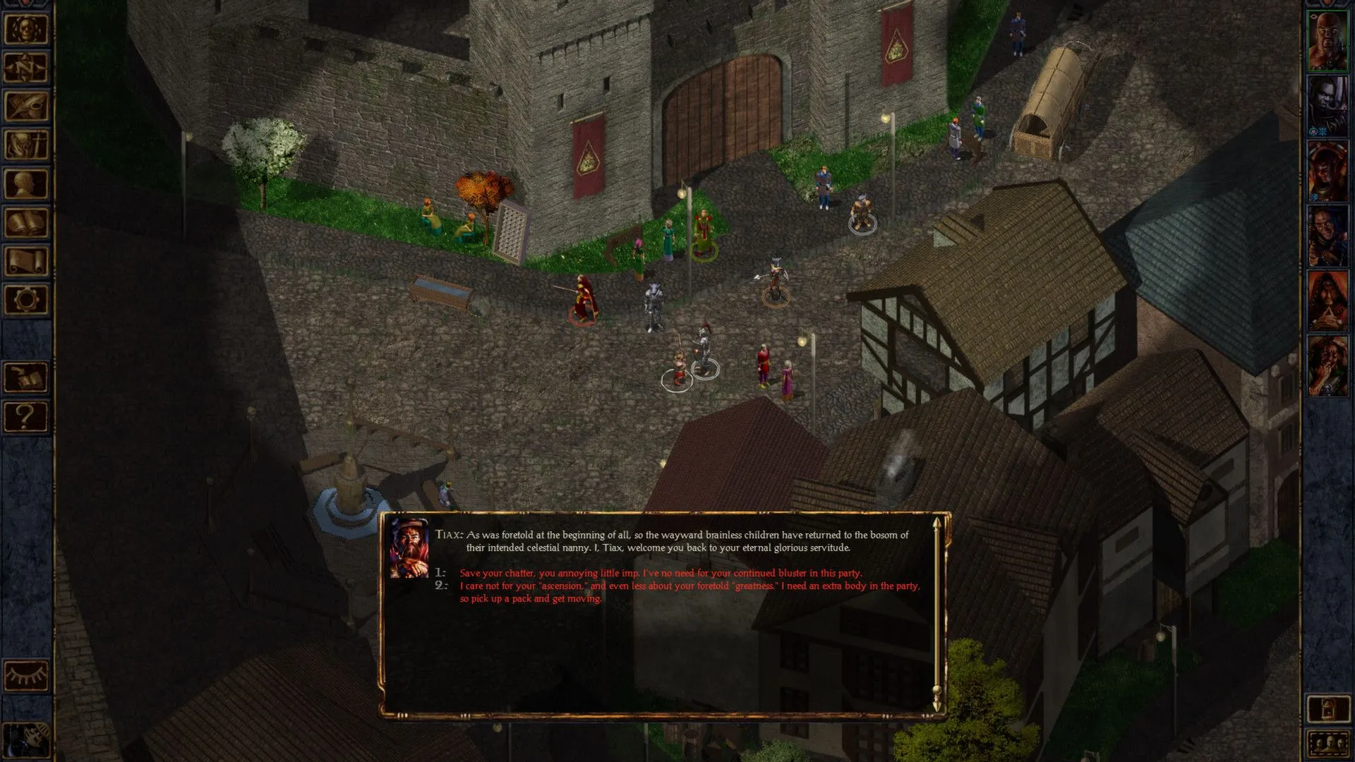 Giao diện chiến đấu trong Baldur's Gate Enhanced Edition, thể hiện lối chơi nhập vai D&D cổ điển