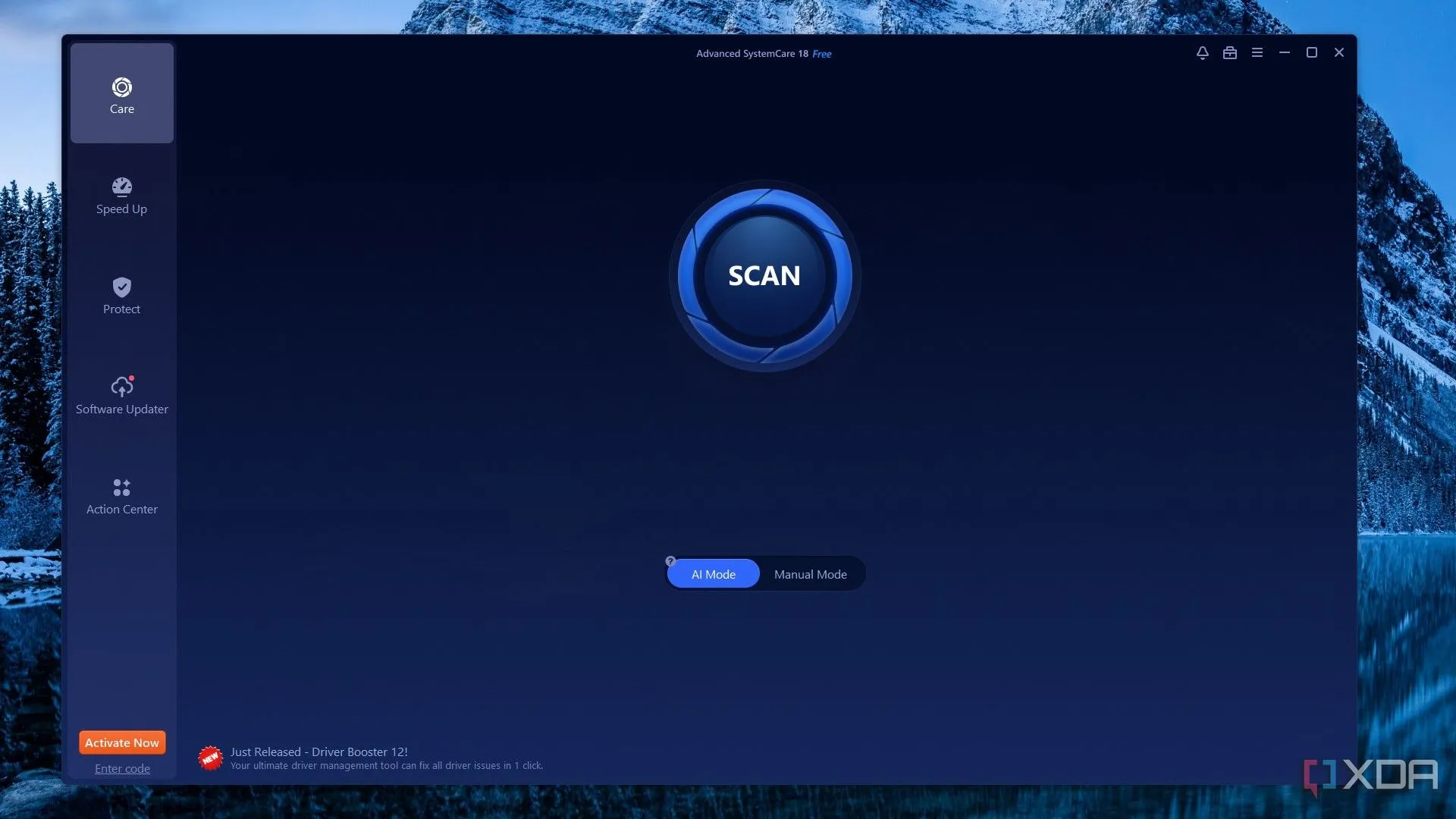 Giao diện chính của Advanced SystemCare 18 Free hiển thị các tùy chọn tối ưu hệ thống