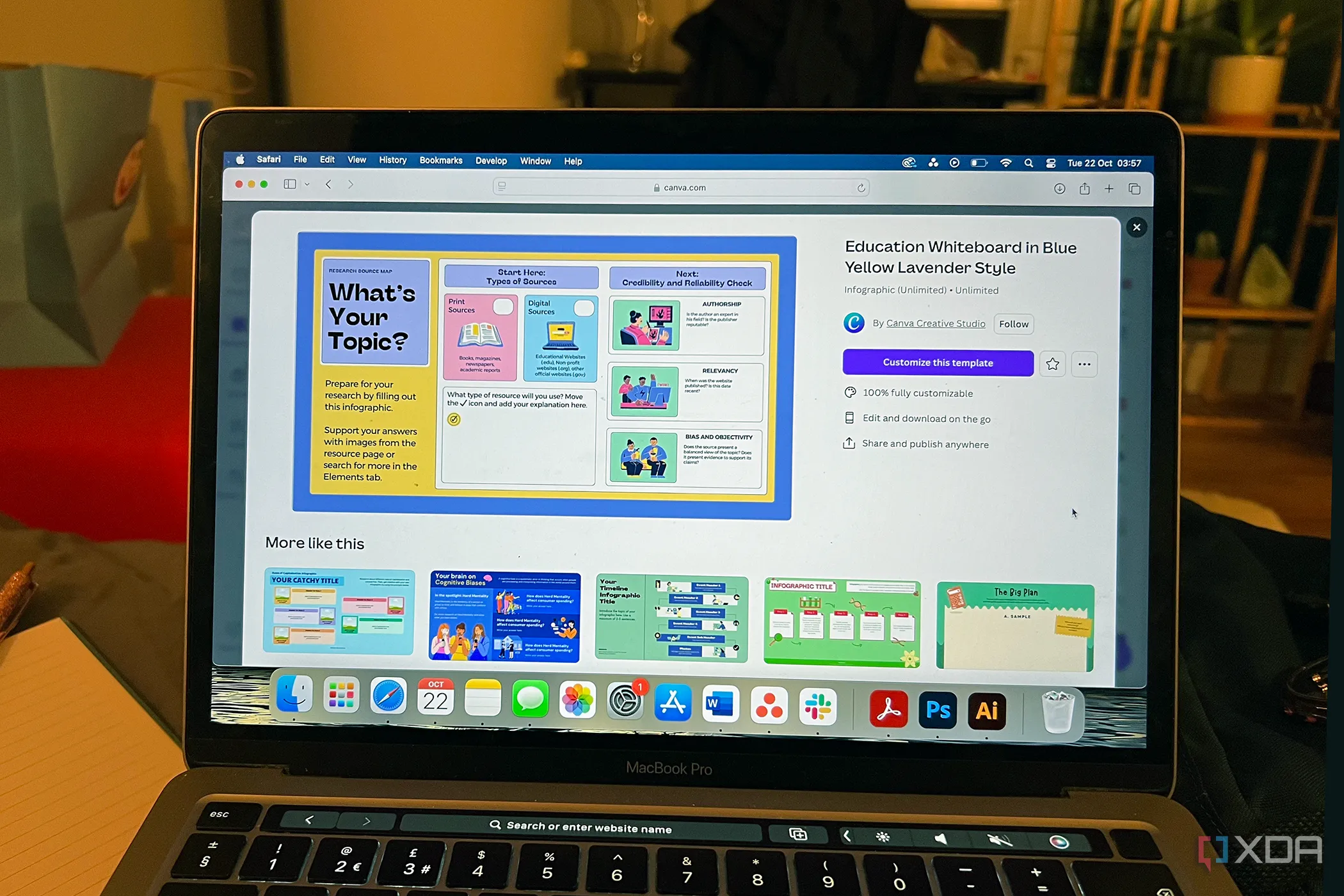 Giao diện chỉnh sửa hình ảnh của Canva hiển thị trên MacBook