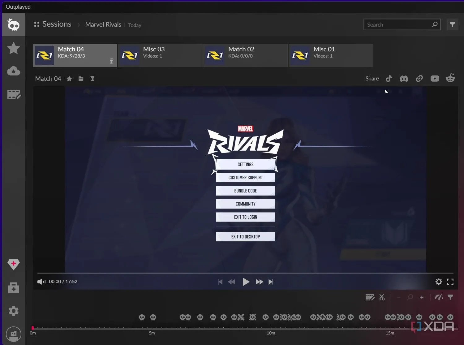 Giao diện chỉnh sửa video trong Outplayed giúp game thủ dễ dàng biên tập clip game
