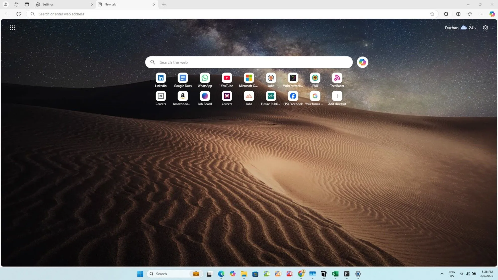 Giao diện chính trình duyệt Microsoft Edge, sắp được cập nhật phiên bản 137 với nhiều thay đổi tính năng