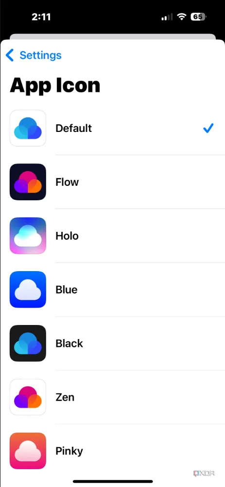 Giao diện chọn biểu tượng tùy chỉnh cho bookmark trong ứng dụng Raindrop.io trên iPhone