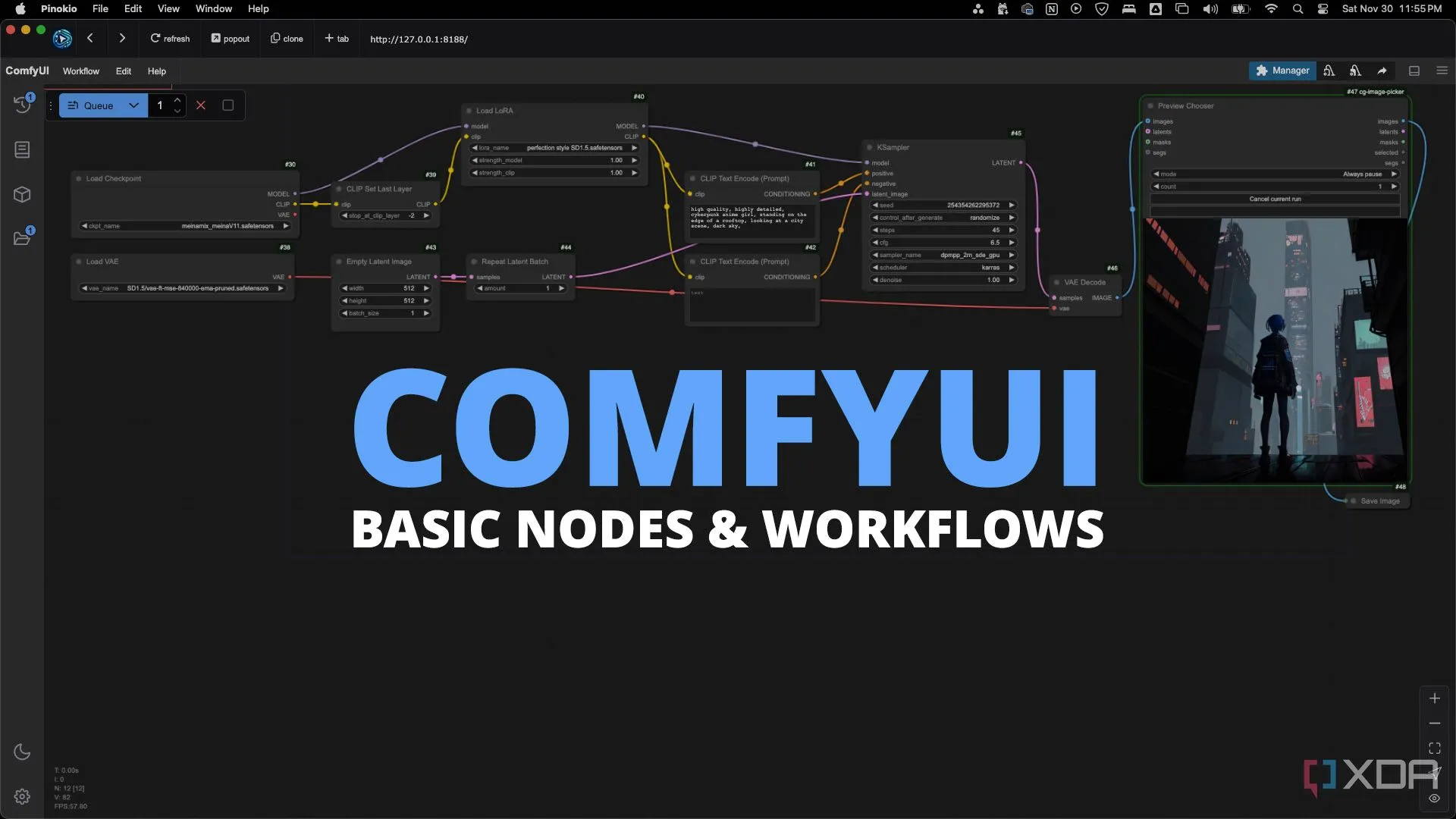 Giao diện ComfyUI với các node và dây kết nối biểu thị workflow phức tạp, minh họa sự đa dạng trong tạo ảnh AI
