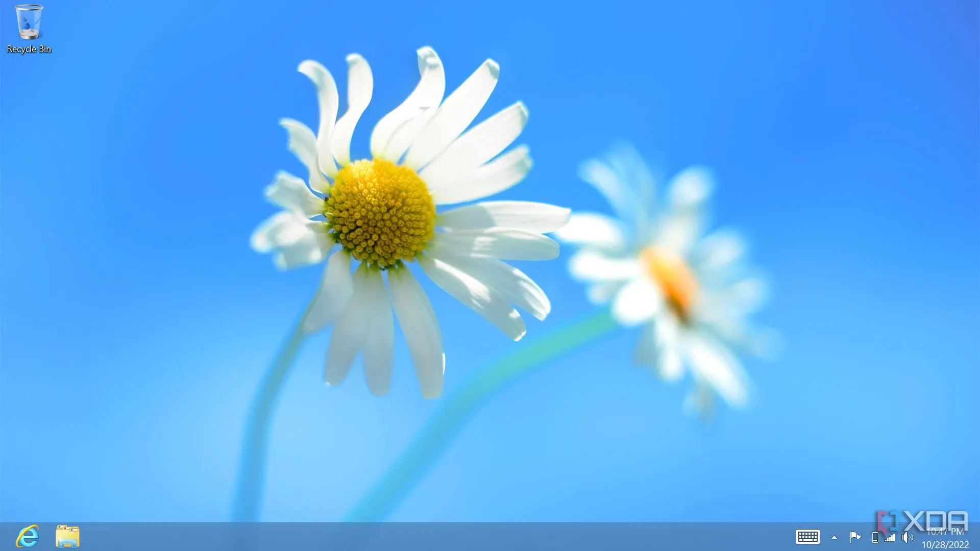 Giao diện desktop của Windows 8 không có nút Start