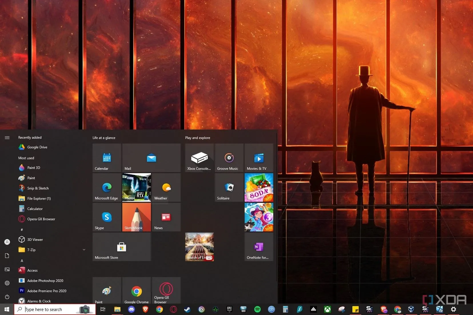 Giao diện desktop Windows 10 khi khởi chạy các ứng dụng hàng ngày
