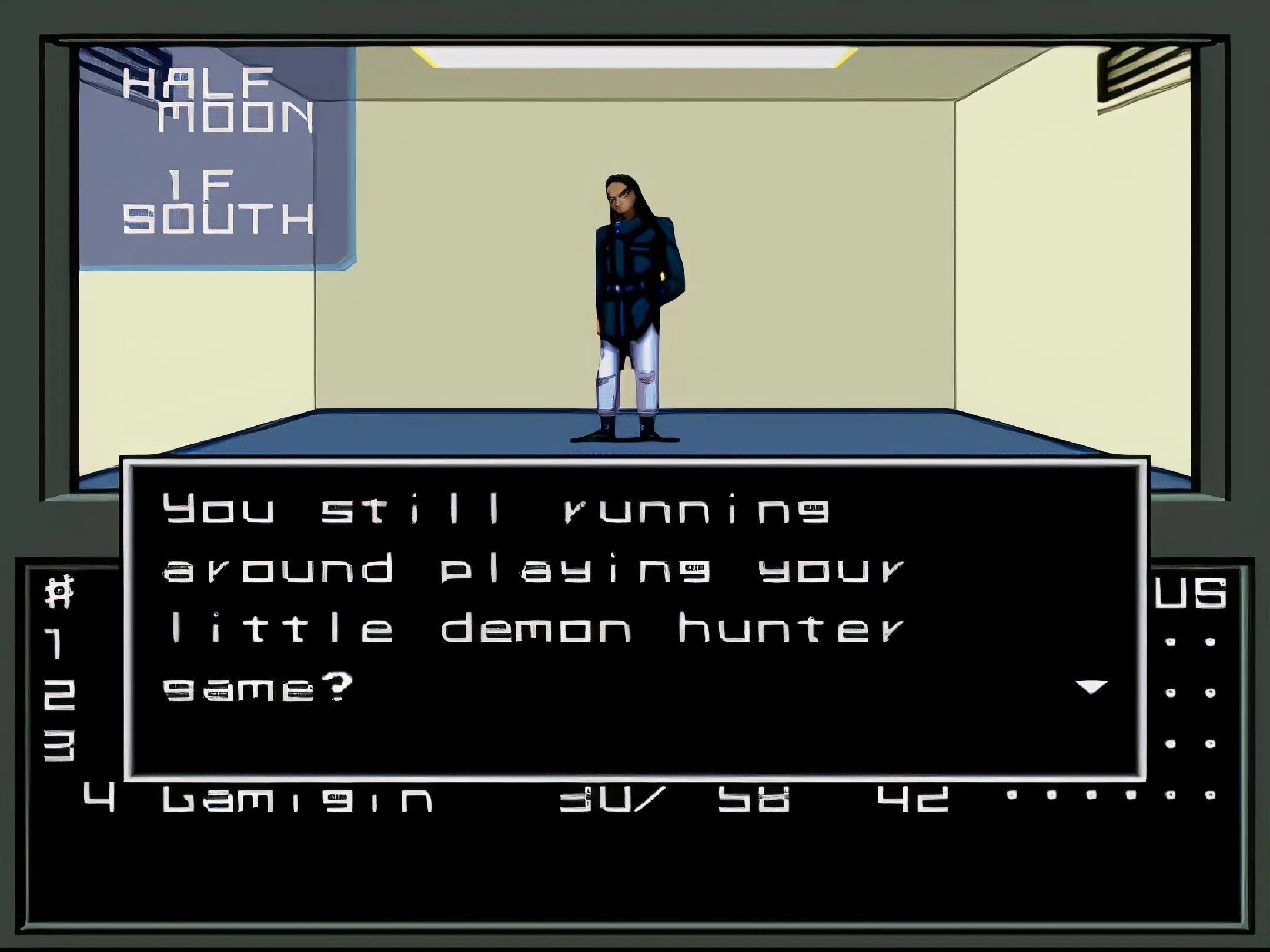 Giao diện điều khiển nhân vật trong Shin Megami Tensei, thể hiện phong cách game nhập vai truyền thống