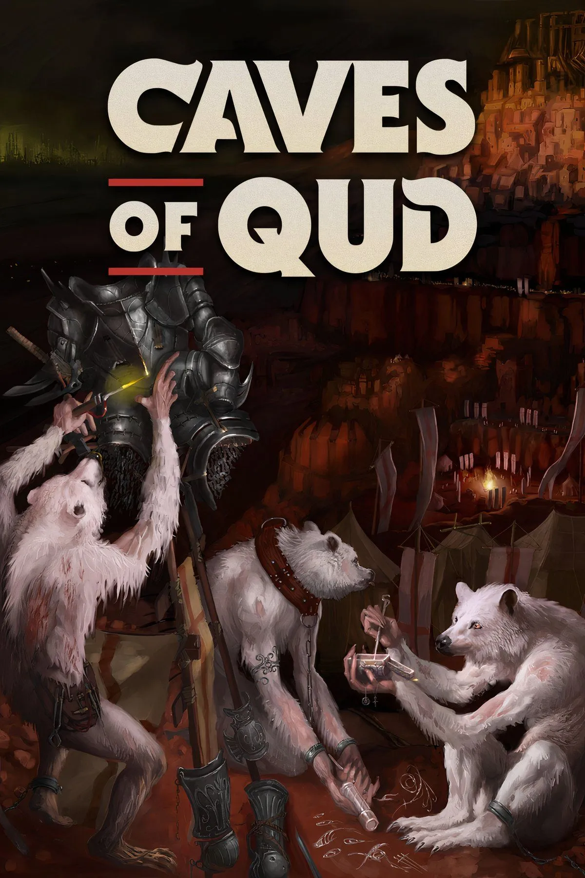 Giao diện đồ họa pixel của game roguelike Caves of Qud, hiển thị nhân vật và môi trường