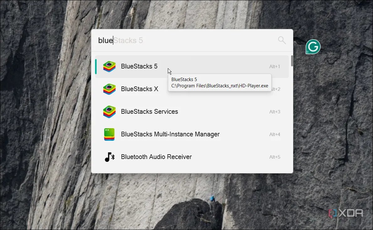 Giao diện Flow Launcher trên Windows, minh họa cách khởi chạy ứng dụng và file một cách nhanh chóng