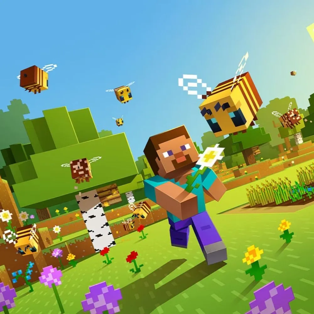 Giao diện game Minecraft Cổ Điển với các khối vuông cơ bản, gợi nhớ về thời kỳ sơ khai của tựa game sandbox
