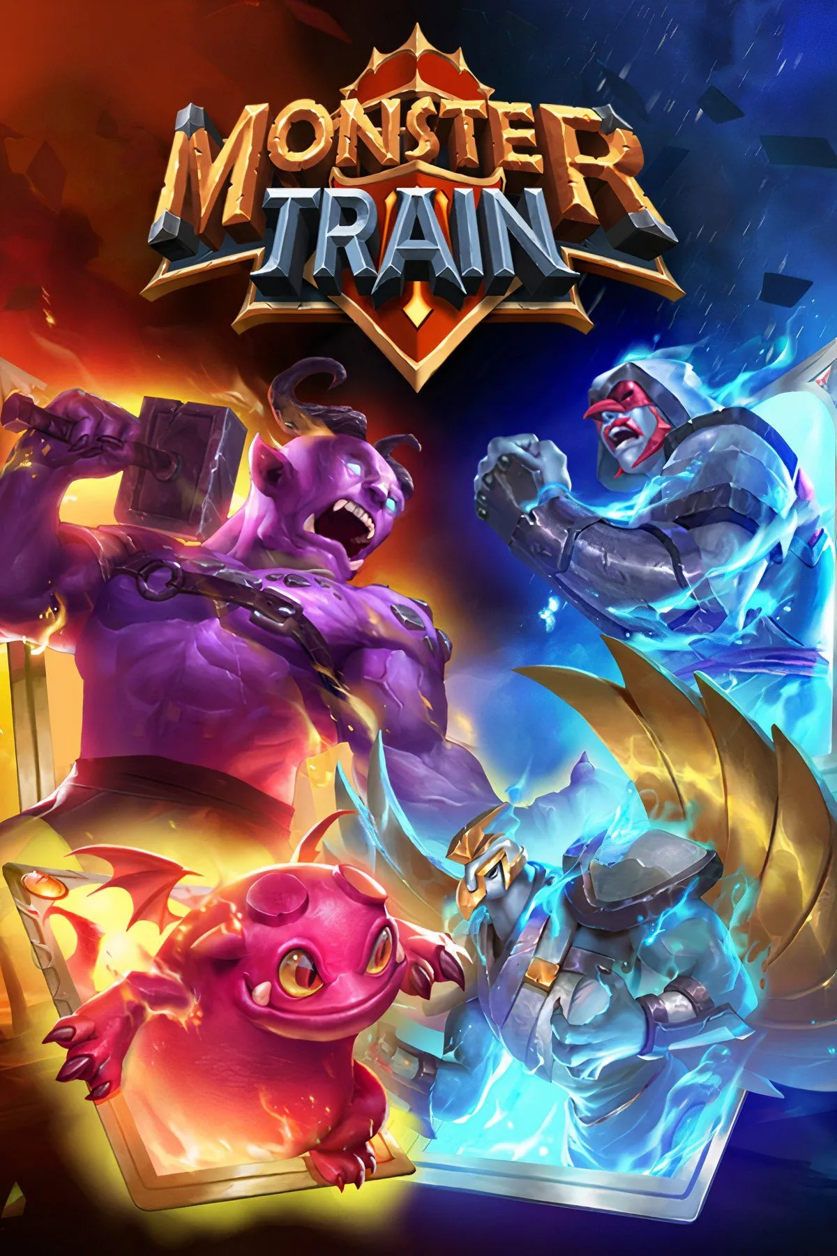 Giao diện gameplay của Monster Train với các quái vật và hệ thống bài độc đáo