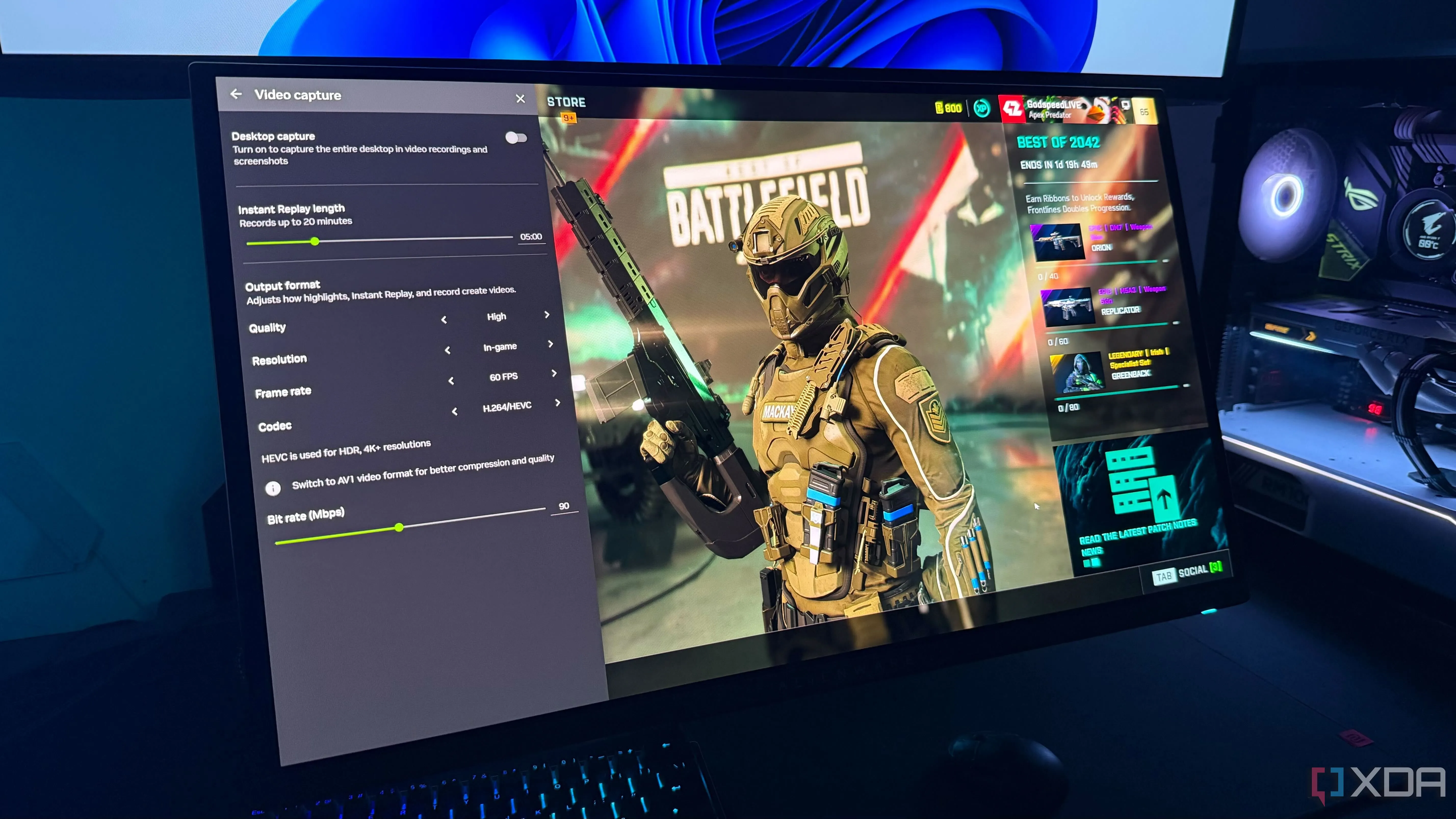 Giao diện Instant Replay của Nvidia, một tính năng ghi lại khoảnh khắc chơi game nhưng có thể ảnh hưởng đến hiệu suất.