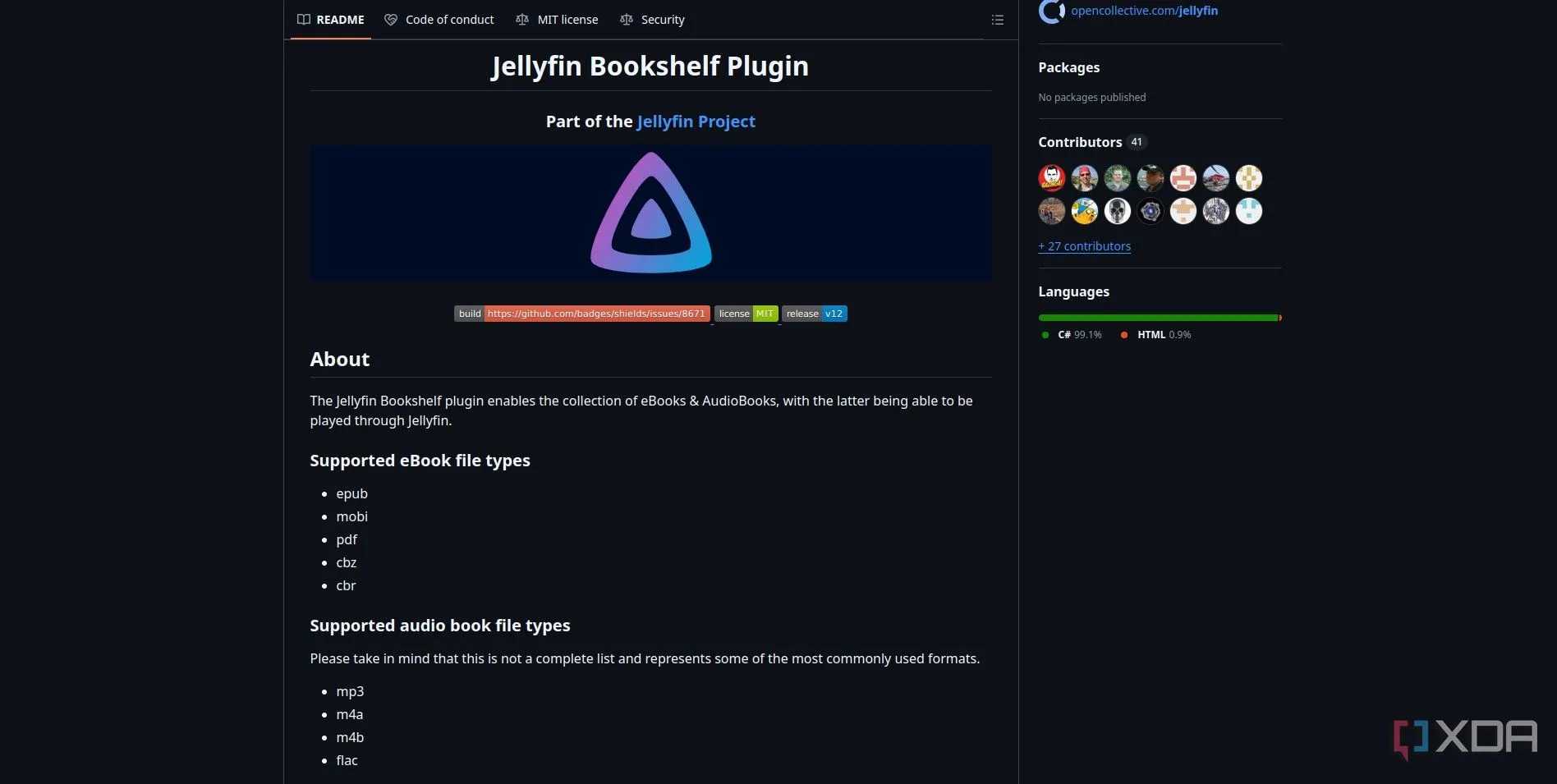 Giao diện Jellyfin tổ chức thư viện ebook và audiobook, mang đến trải nghiệm media server cá nhân.