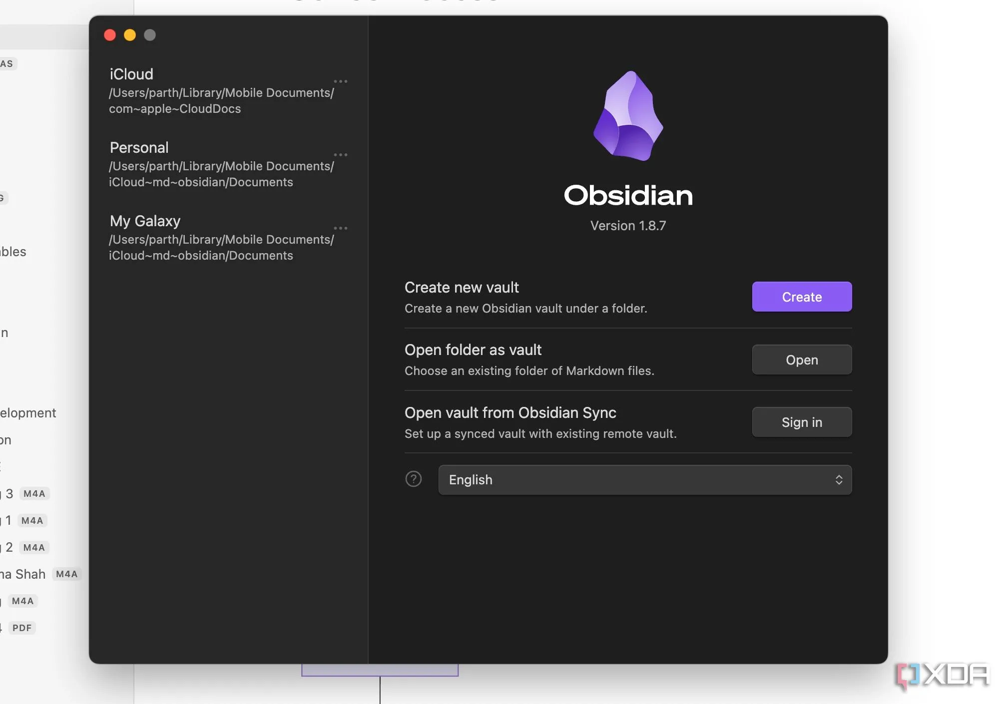 Giao diện làm việc của Obsidian trên máy tính, thể hiện khả năng tùy biến và kiểm soát cao cho người dùng.