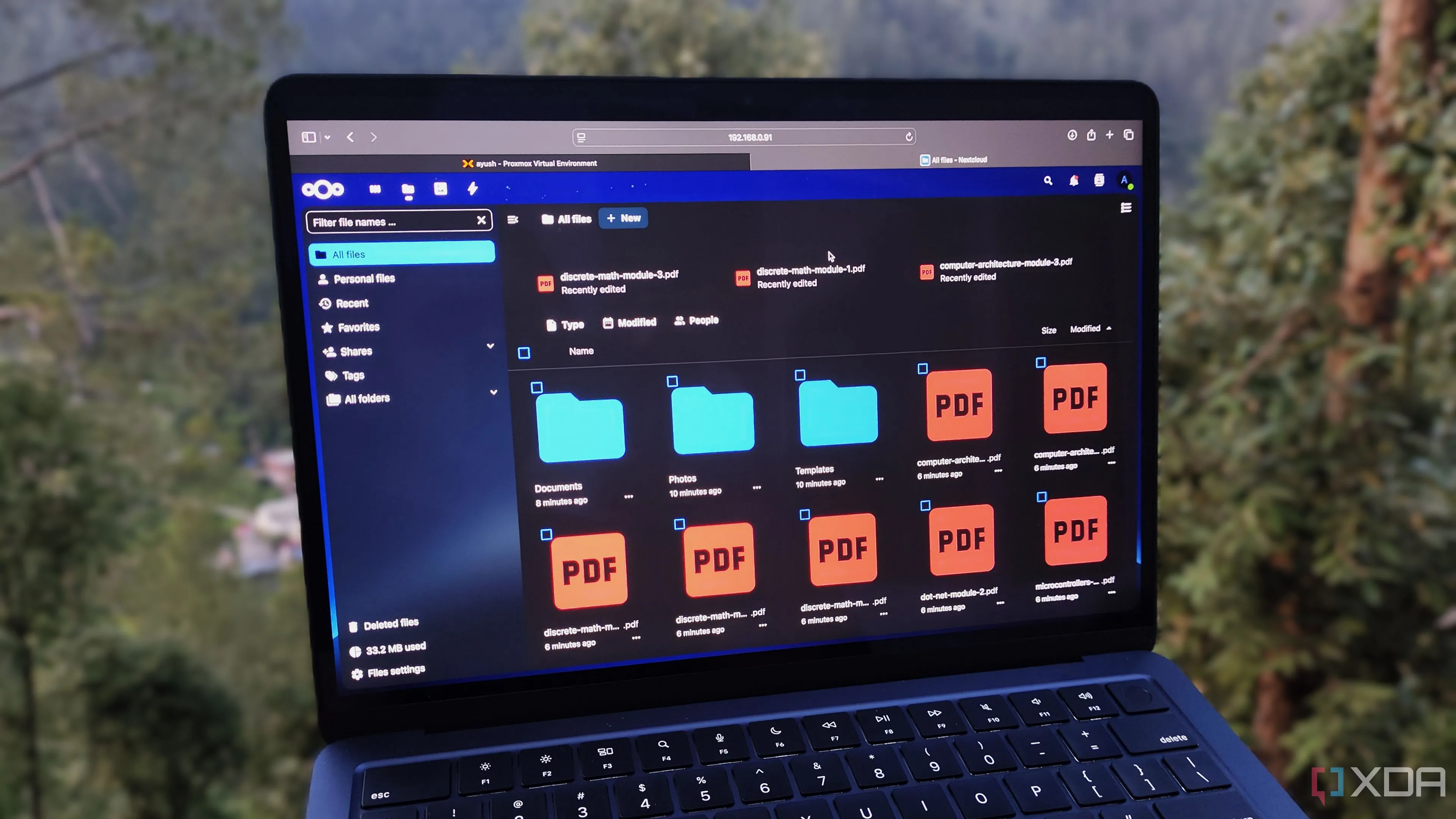 Giao diện NextCloud trên trình duyệt, minh họa máy chủ đám mây tự host