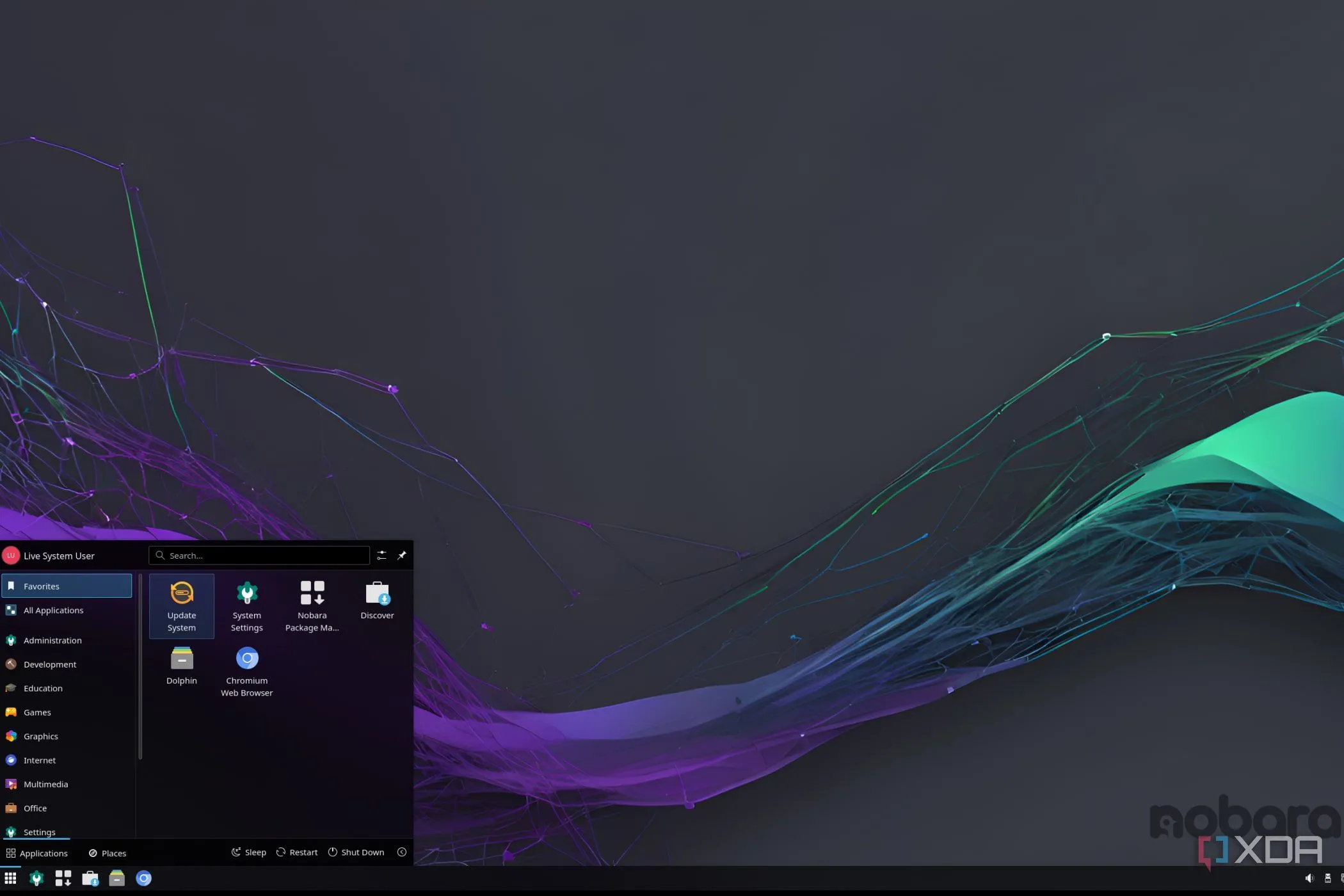 Giao diện người dùng của hệ điều hành Nobara Linux, một lựa chọn tối ưu cho game thủ