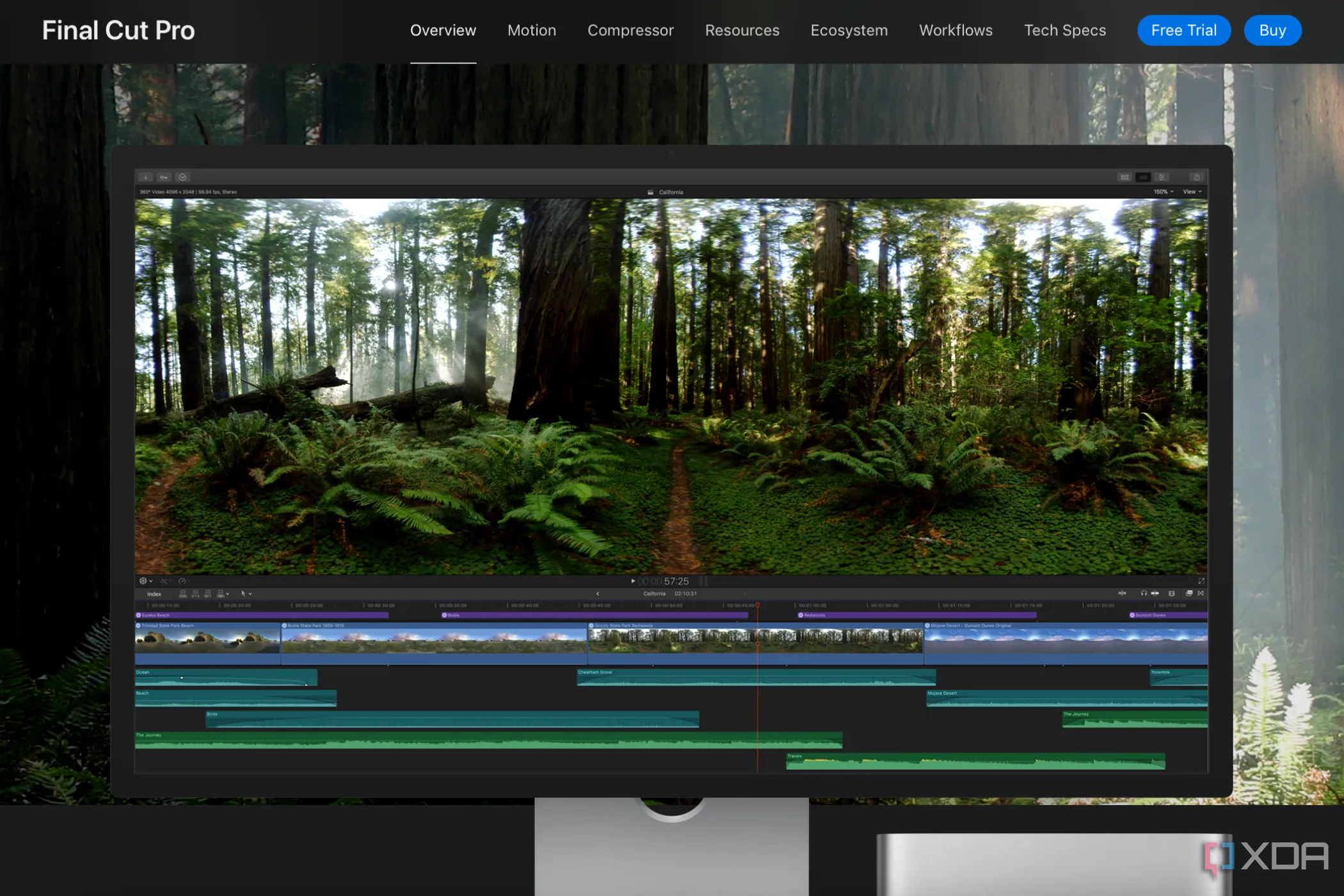 Giao diện phần mềm chỉnh sửa video Final Cut Pro, minh họa công việc chuyên nghiệp hưởng lợi từ SSD PCIe Gen 5