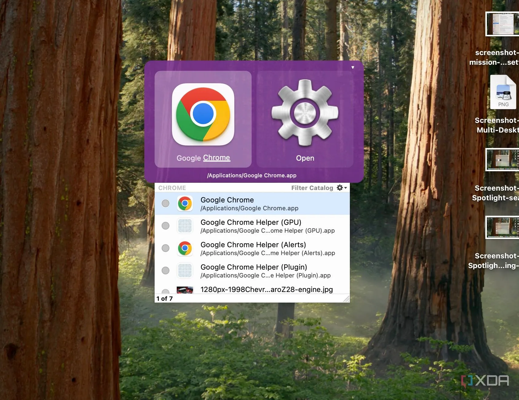 Giao diện Quicksilver trên macOS với cơ chế ba ngăn, hỗ trợ khởi chạy ứng dụng và file