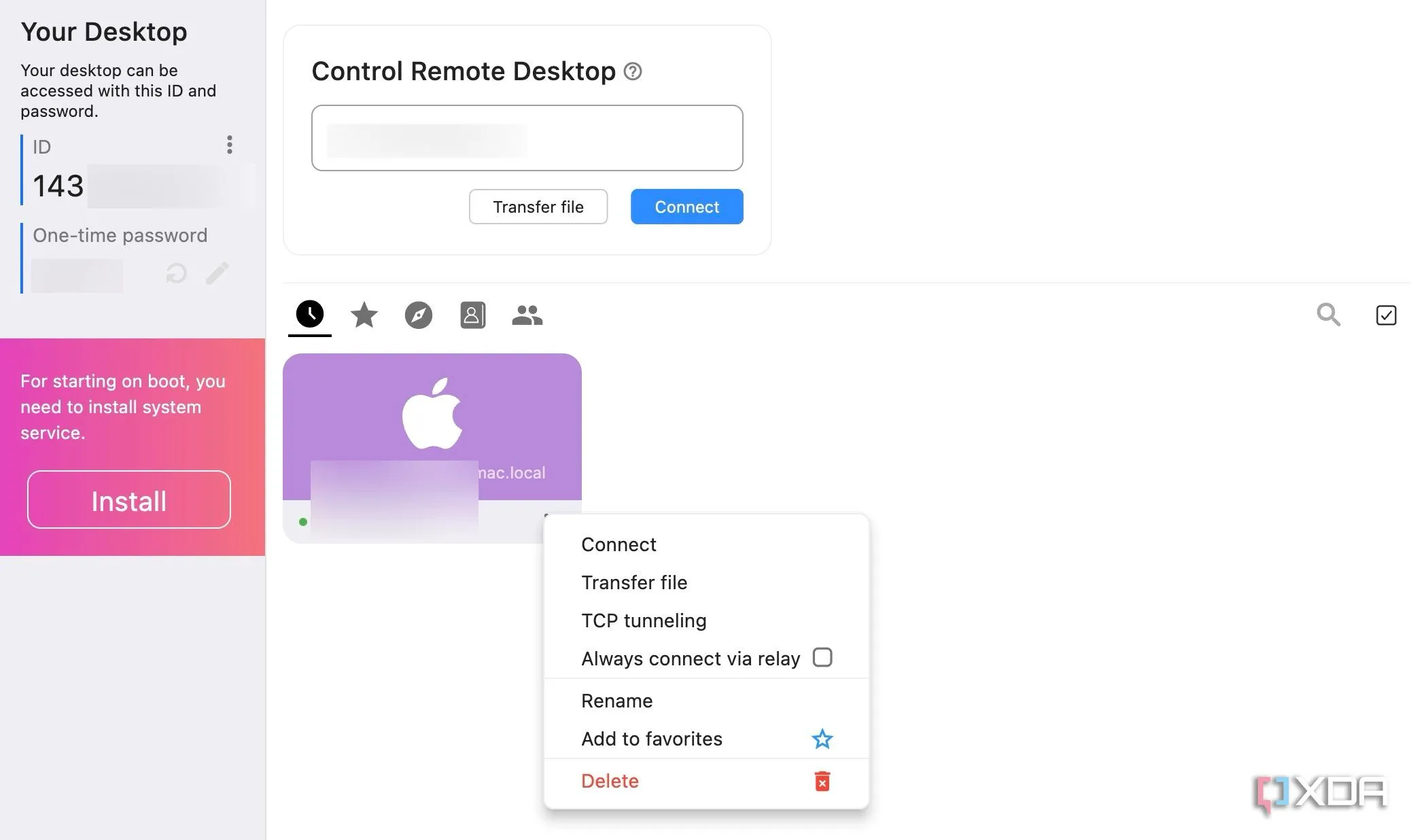 Giao diện RustDesk hiển thị kết nối điều khiển từ xa an toàn và hiệu quả