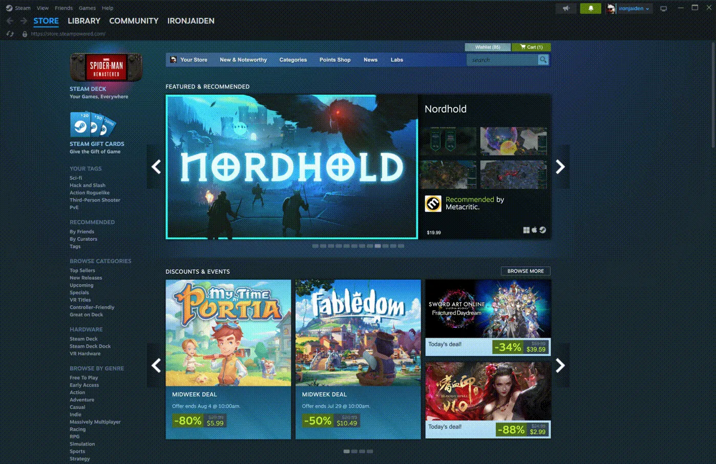 Giao diện Steam Beta mới với chức năng tìm kiếm và khám phá cải tiến