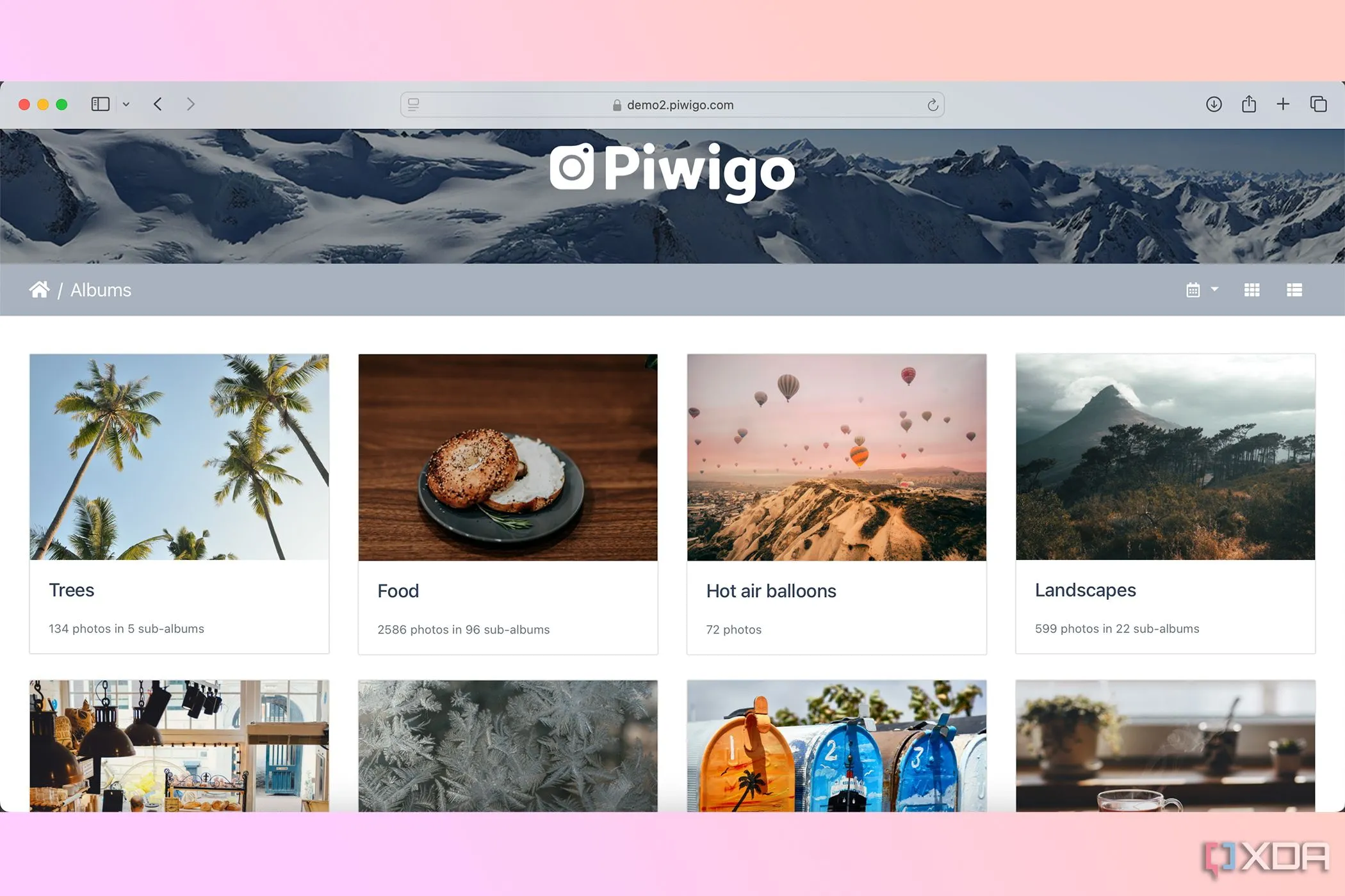 Giao diện thư viện ảnh của Piwigo, được tối ưu cho quản lý số lượng lớn hình ảnh