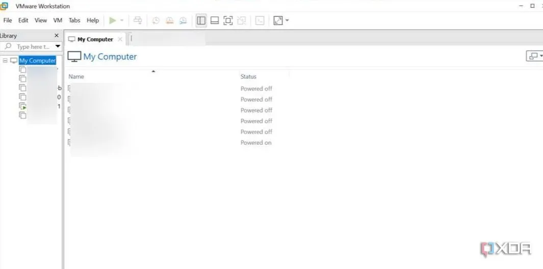 Giao diện VMware Workstation