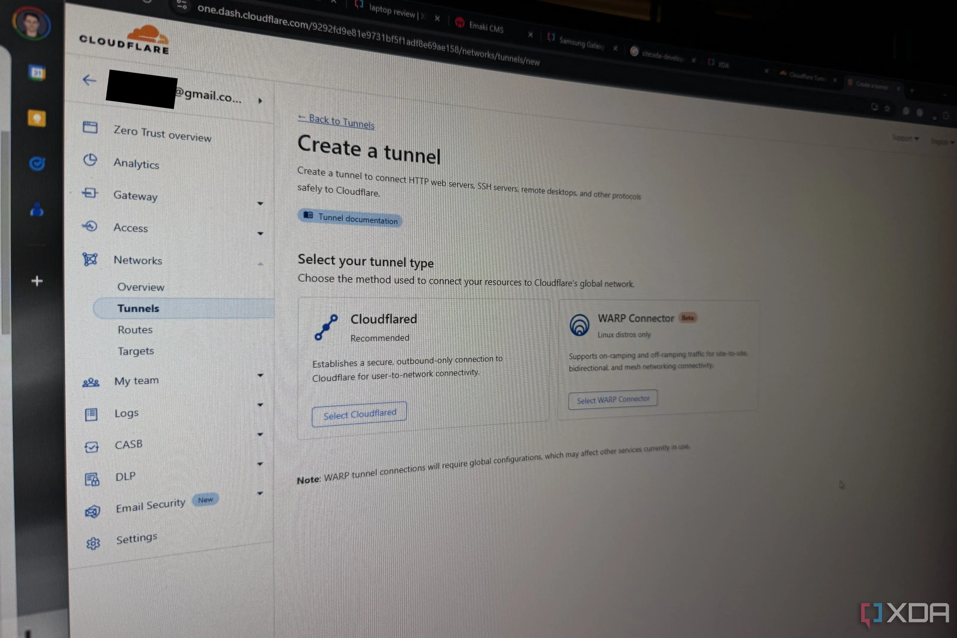 Giao diện website Cloudflare khi thiết lập Cloudflare Tunnels, một giải pháp thay thế cho việc truy cập dịch vụ từ xa