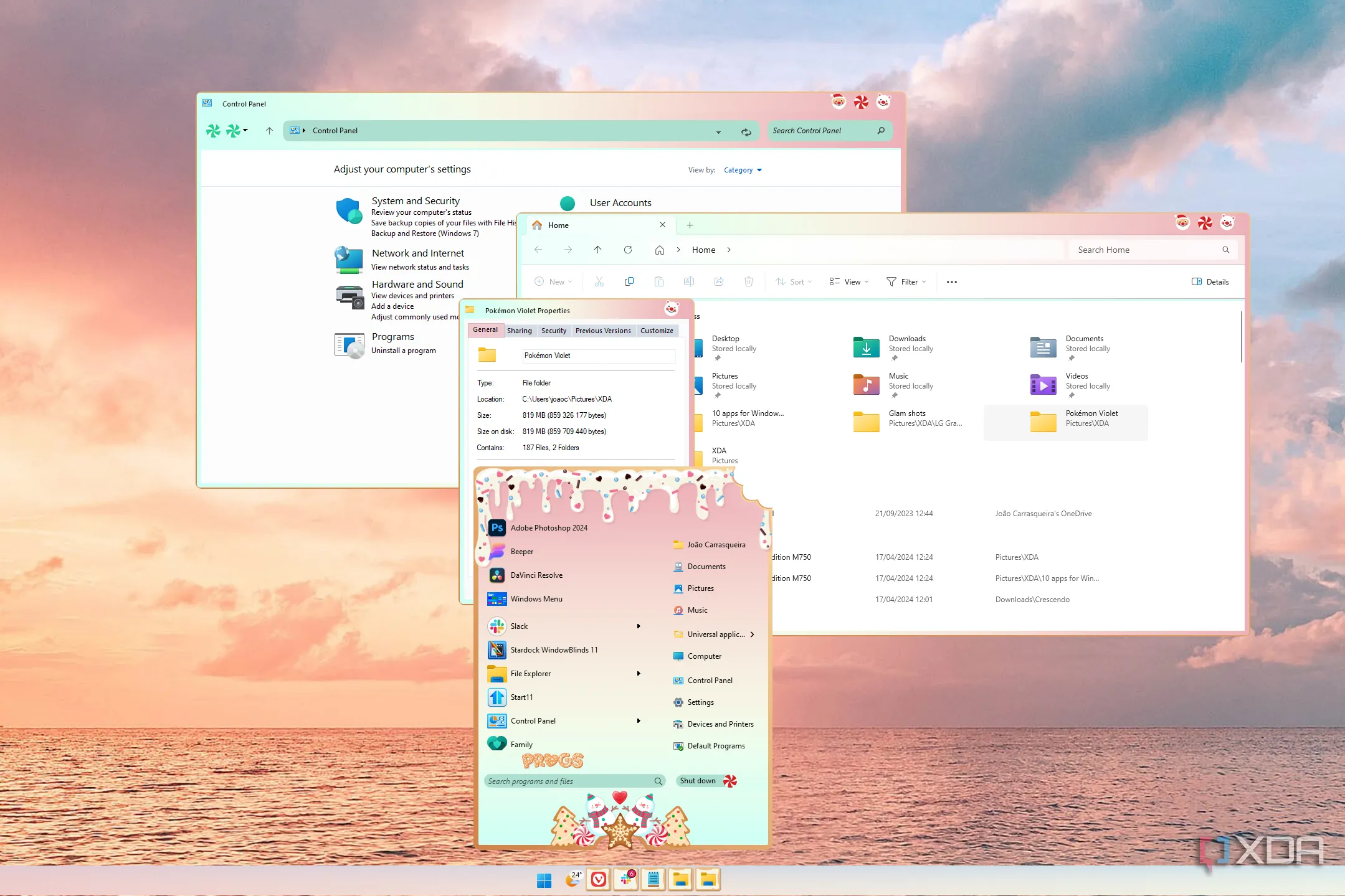 Giao diện Windows 11 được tùy biến sâu rộng với ứng dụng WindowBlinds, thể hiện khả năng cá nhân hóa mạnh mẽ trước đây.