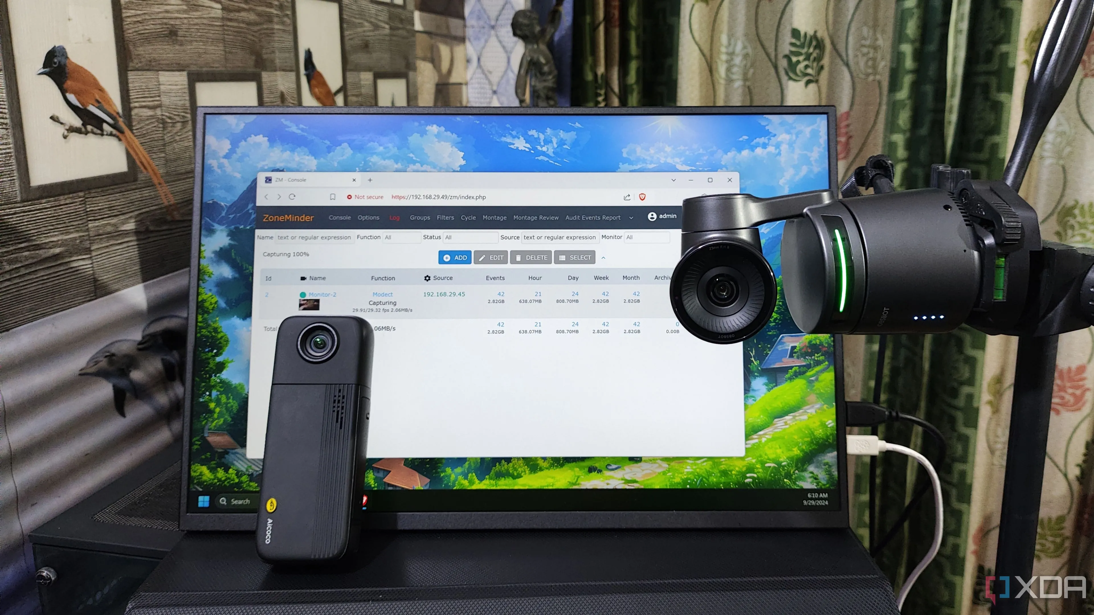Giao diện ZoneMinder được triển khai trên Proxmox, cấu hình hệ thống giám sát video