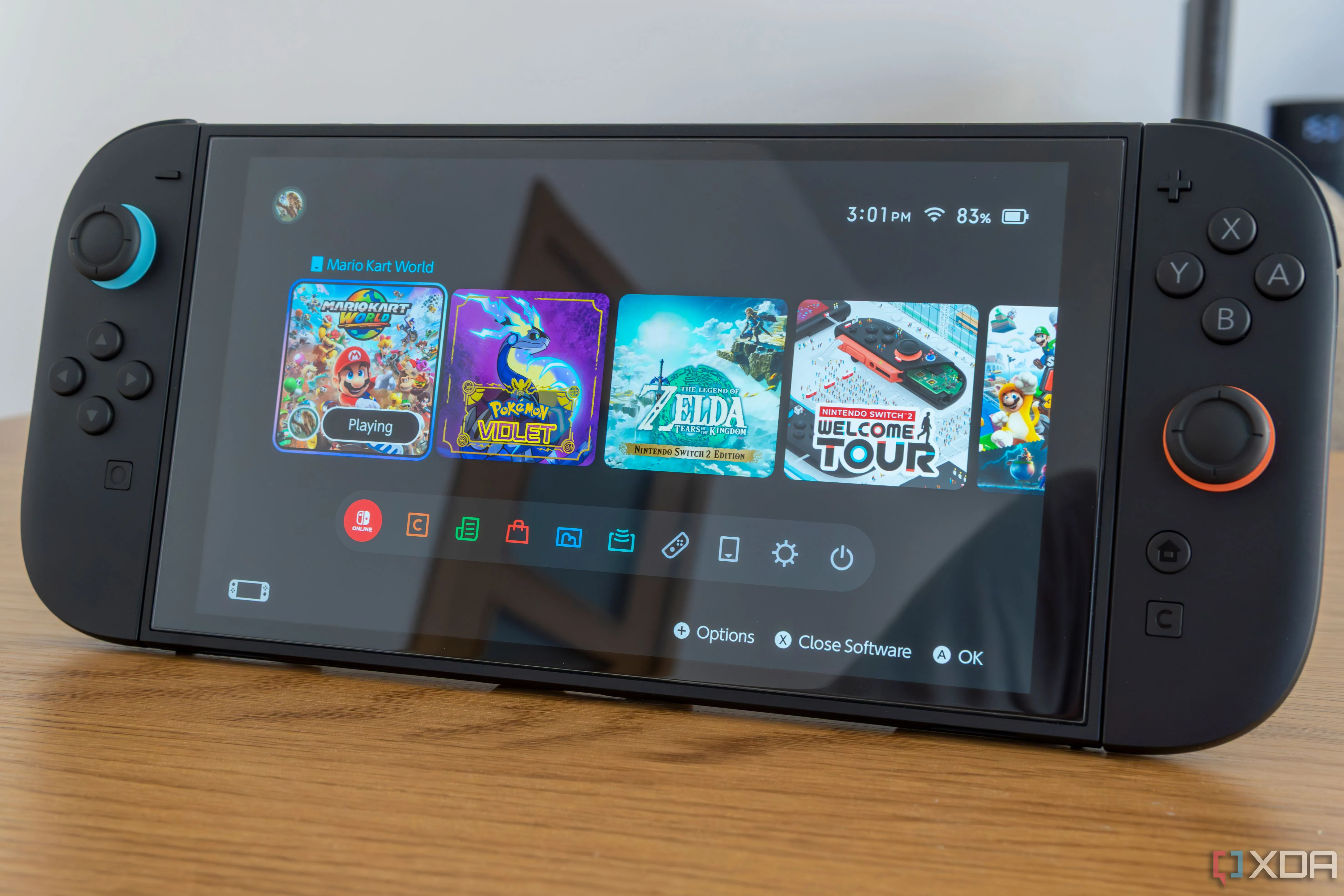 Góc nhìn cận cảnh giao diện màn hình chính của Nintendo Switch 2, hệ máy có ảnh hưởng lớn đến tương lai các kỷ lục speedrun