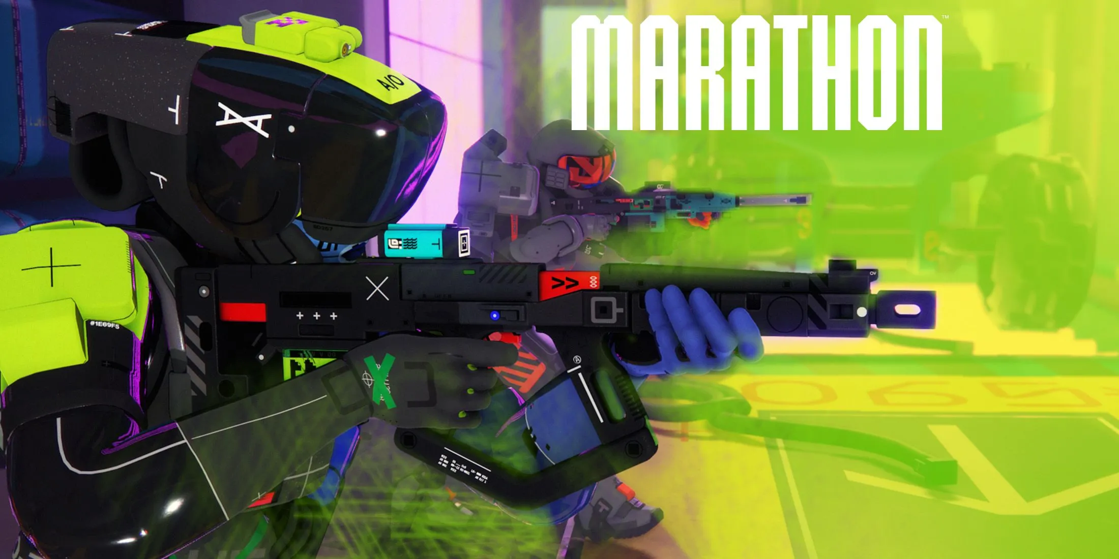 Hai nhân vật trong Marathon với súng trường tấn công, sẵn sàng cho trận chiến trong game extraction shooter