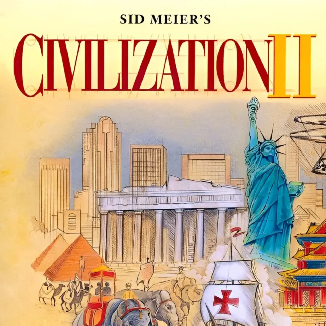Hình ảnh bìa game Civilization II, minh họa khả năng game kết hợp lịch sử và giải trí