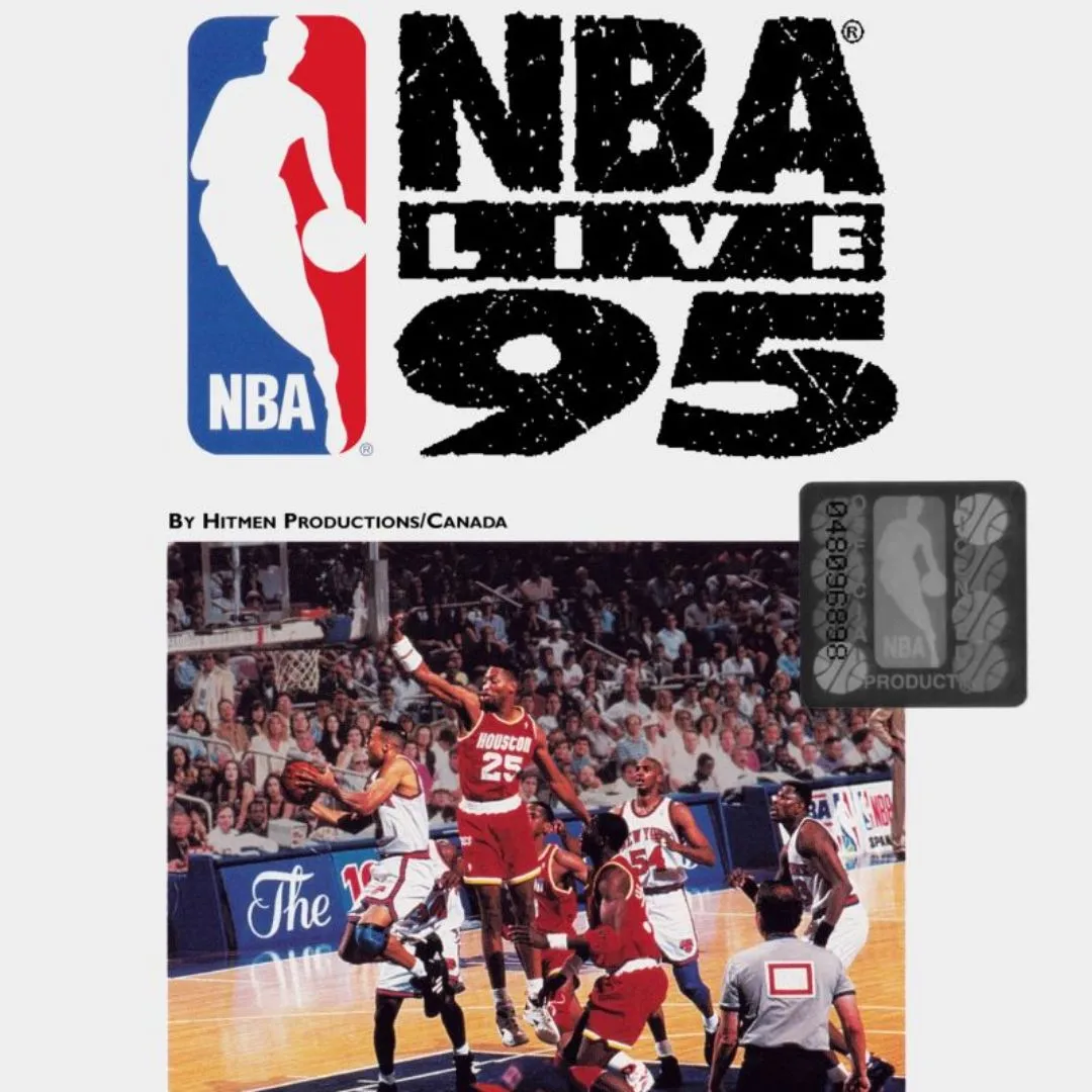 Hình ảnh bìa game NBA Live 95, tựa game bóng rổ đột phá trên hệ máy Super Nintendo.