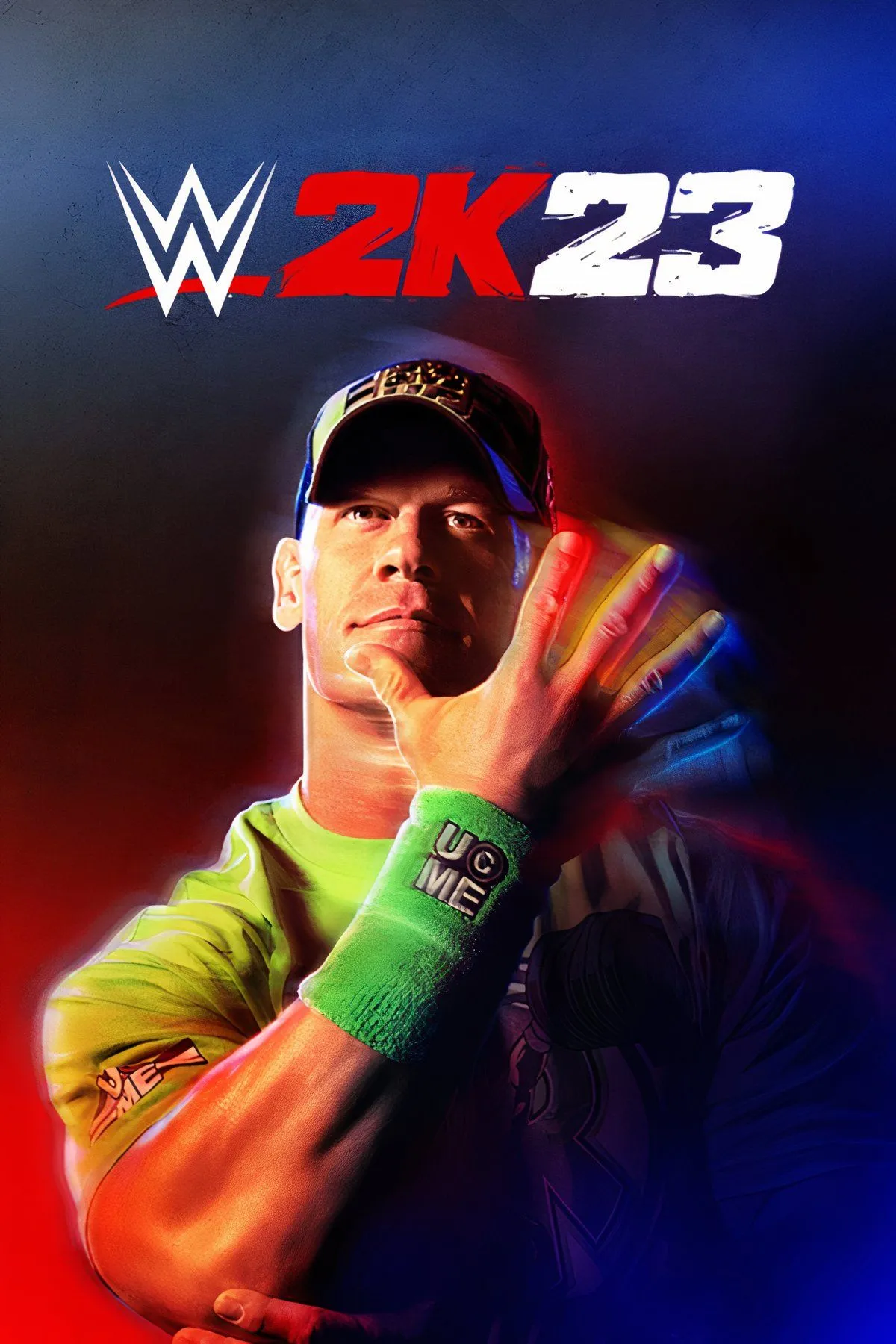 Hình ảnh bìa game WWE 2K23 với John Cena trên nền đấu trường