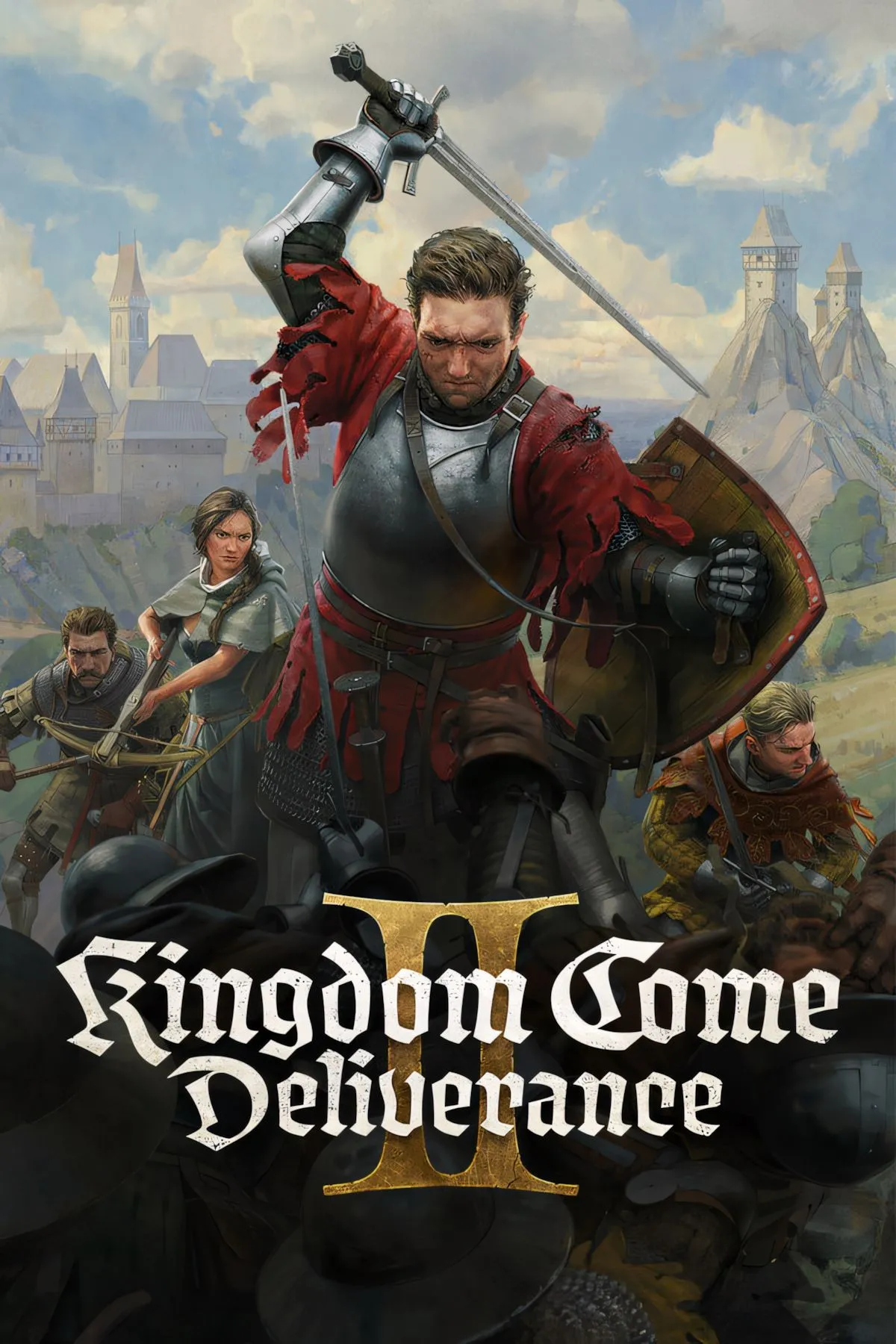 Hình ảnh bìa Kingdom Come: Deliverance 2, thể hiện thế giới trung cổ rộng lớn và Henry