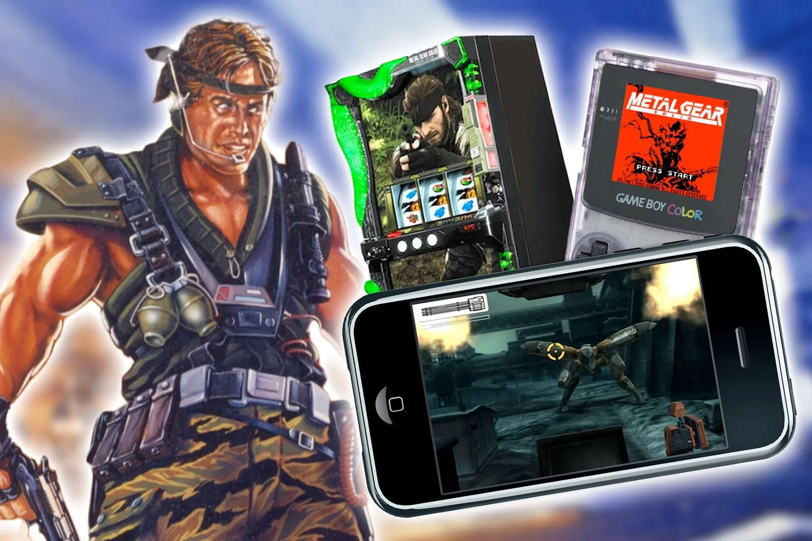 Hình ảnh các tựa game Metal Gear, series nổi tiếng của Hideo Kojima và Yoji Shinkawa