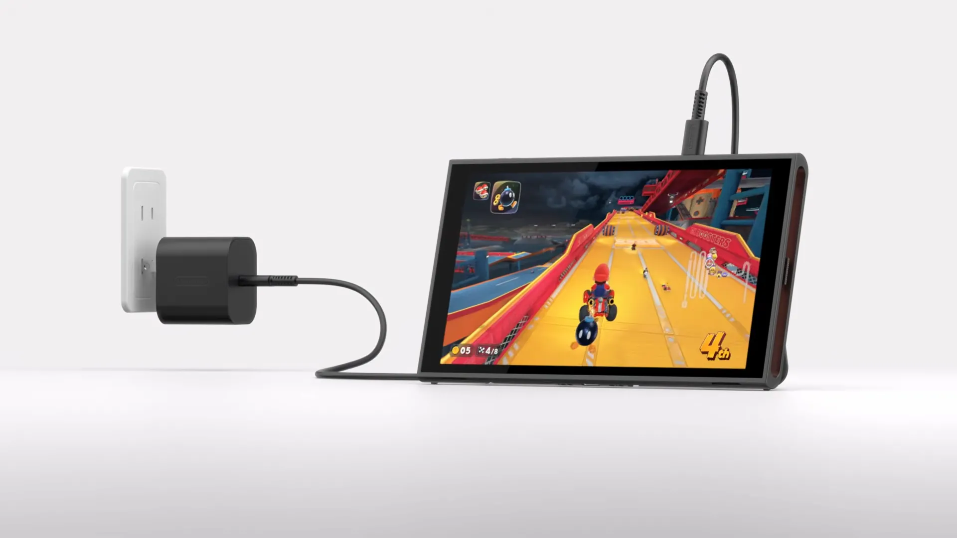 Hình ảnh cận cảnh cổng USB-C thứ hai nằm ở cạnh trên của Nintendo Switch 2