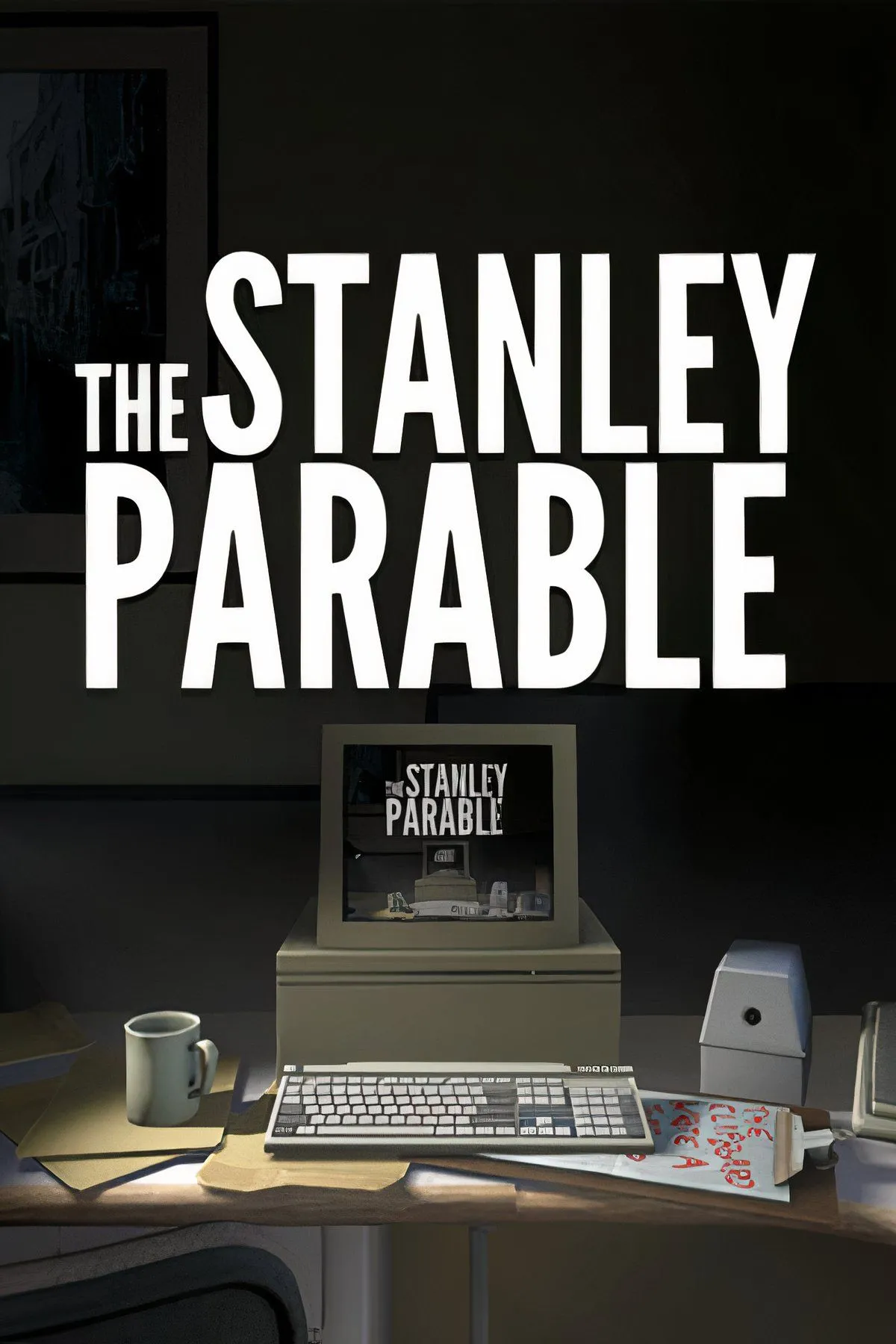 Hình ảnh cắt ghép từ The Stanley Parable, thể hiện phong cách độc đáo của game