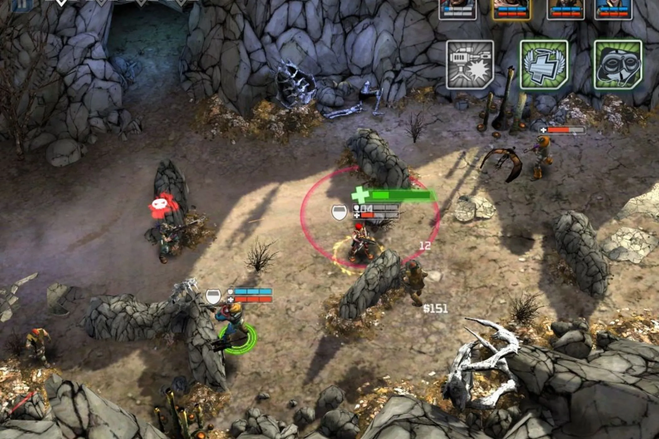 Hình ảnh chiến đấu trong Borderlands Legends, một game di động chiến thuật.