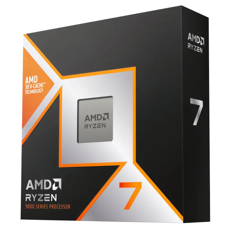 Hình ảnh chip AMD Ryzen 7 9800X3D, đại diện cho công nghệ 3D V-Cache hàng đầu cho gaming.