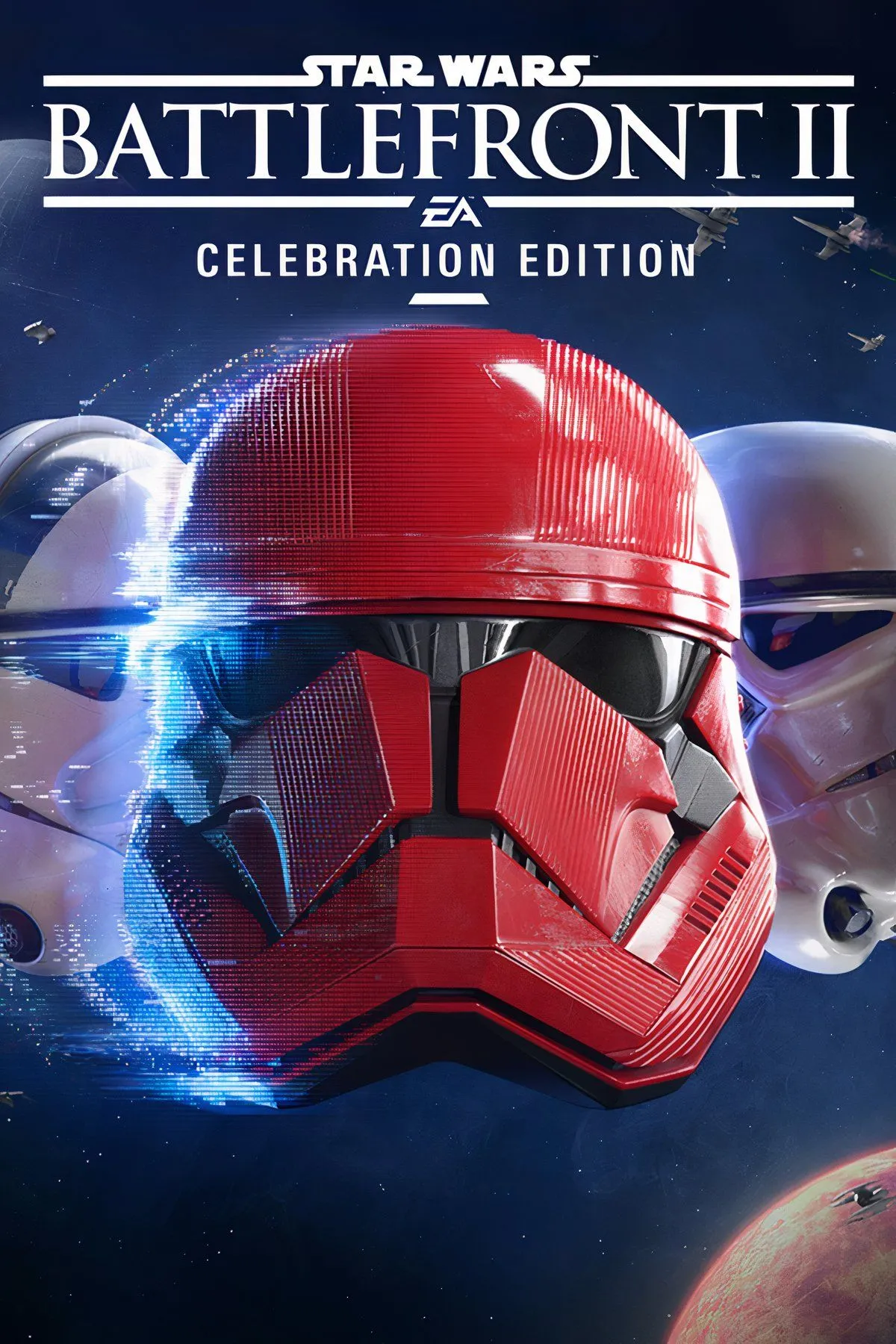 Hình ảnh collage các skin anh hùng nổi bật trong Star Wars Battlefront II, bao gồm Rey và Kylo Ren