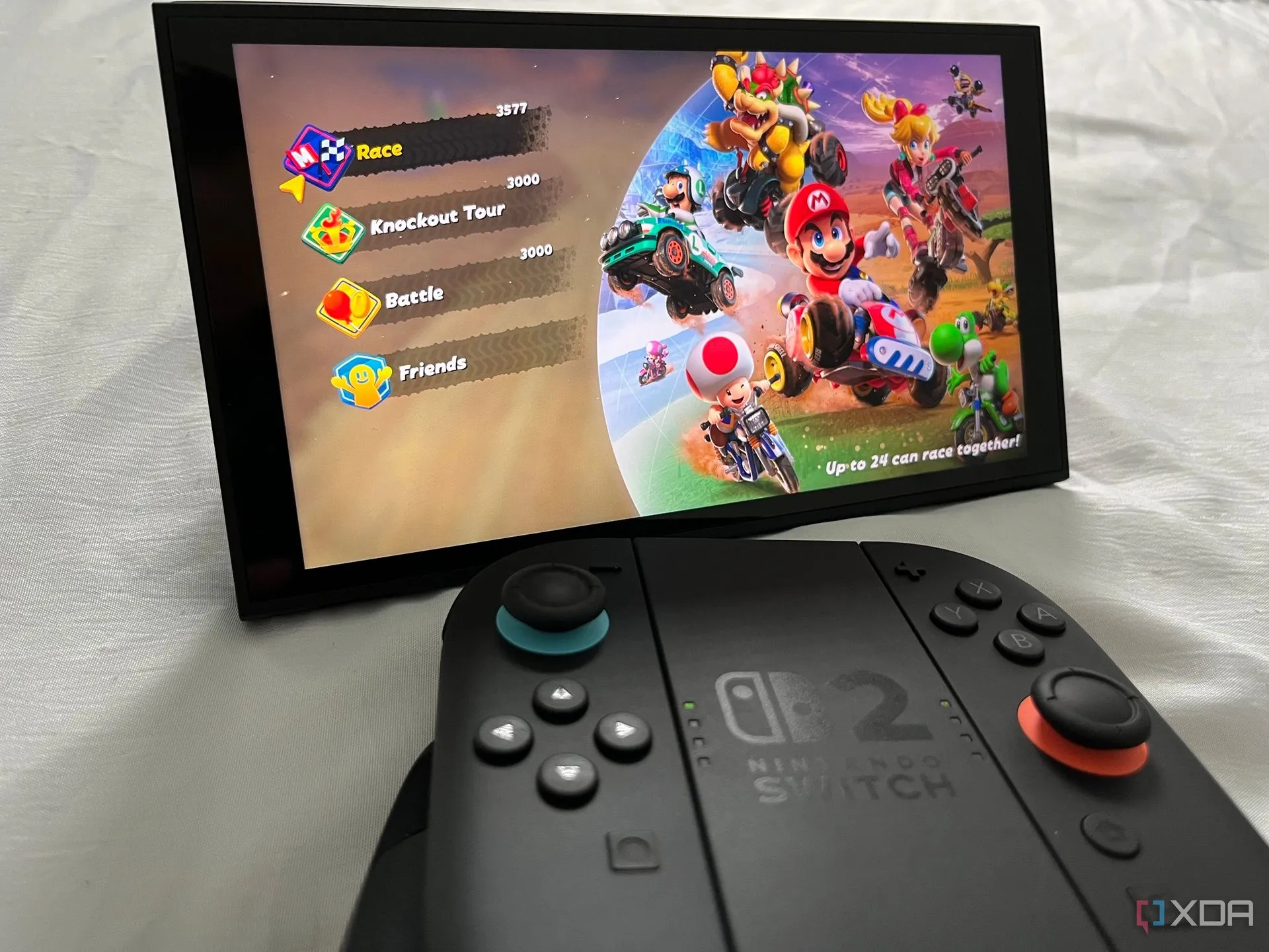 Hình ảnh game Mario Kart World đang được chơi trực tuyến trên Nintendo Switch 2.