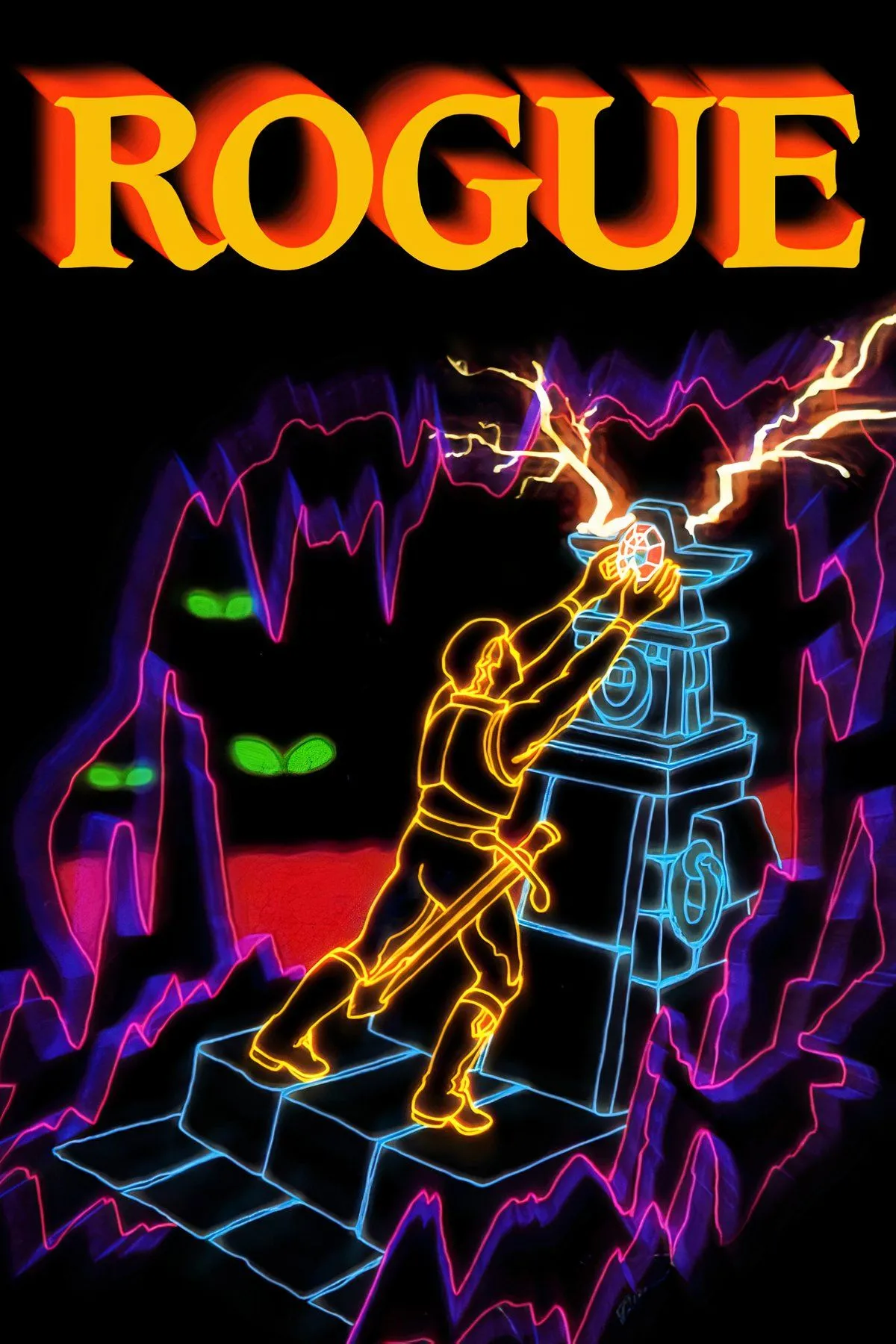 Hình ảnh game Rogue, ông tổ của thể loại Roguelike với đồ họa ASCII đặc trưng.