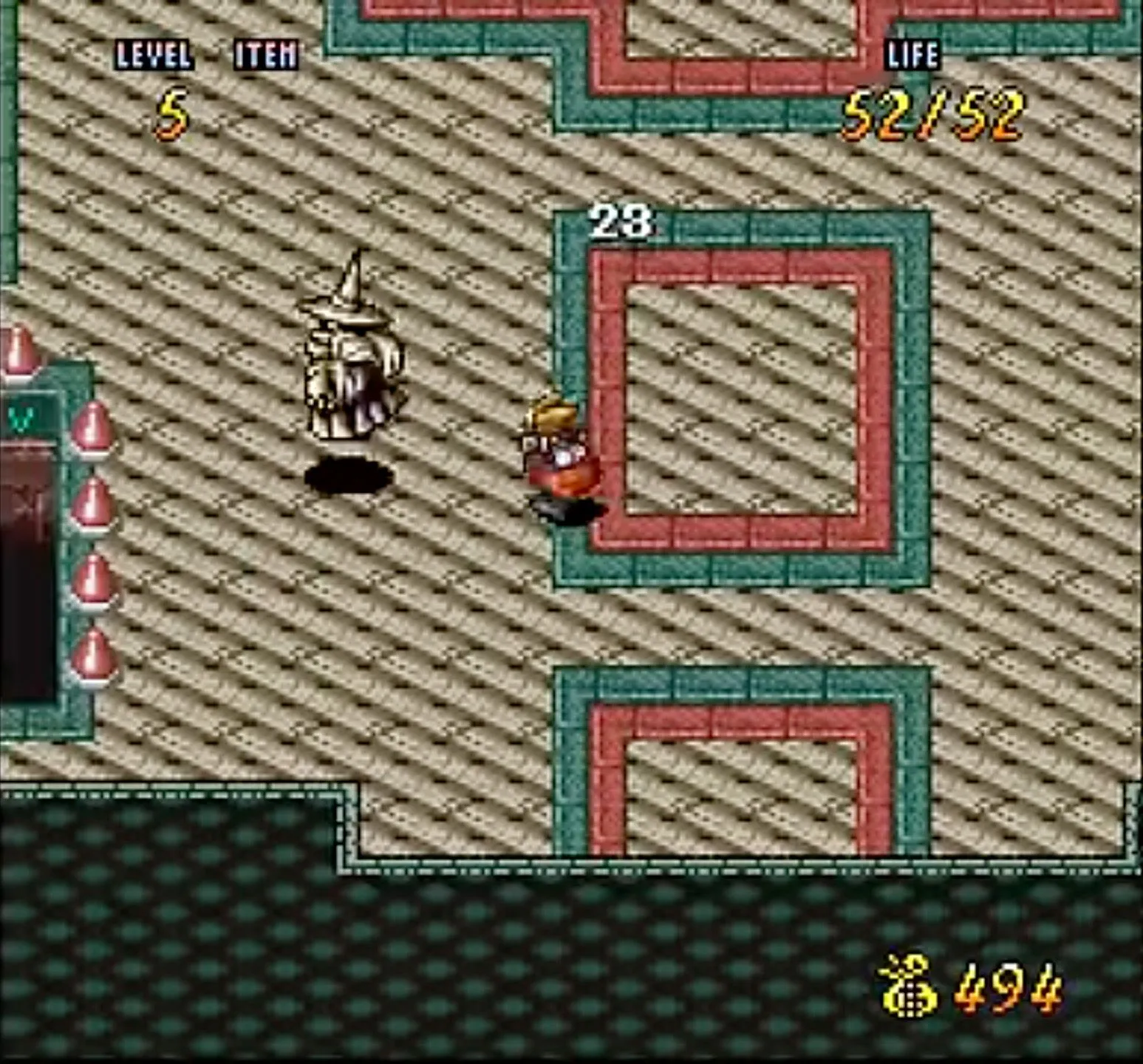Hình ảnh gameplay của tựa game hành động RPG Terranigma trên SNES