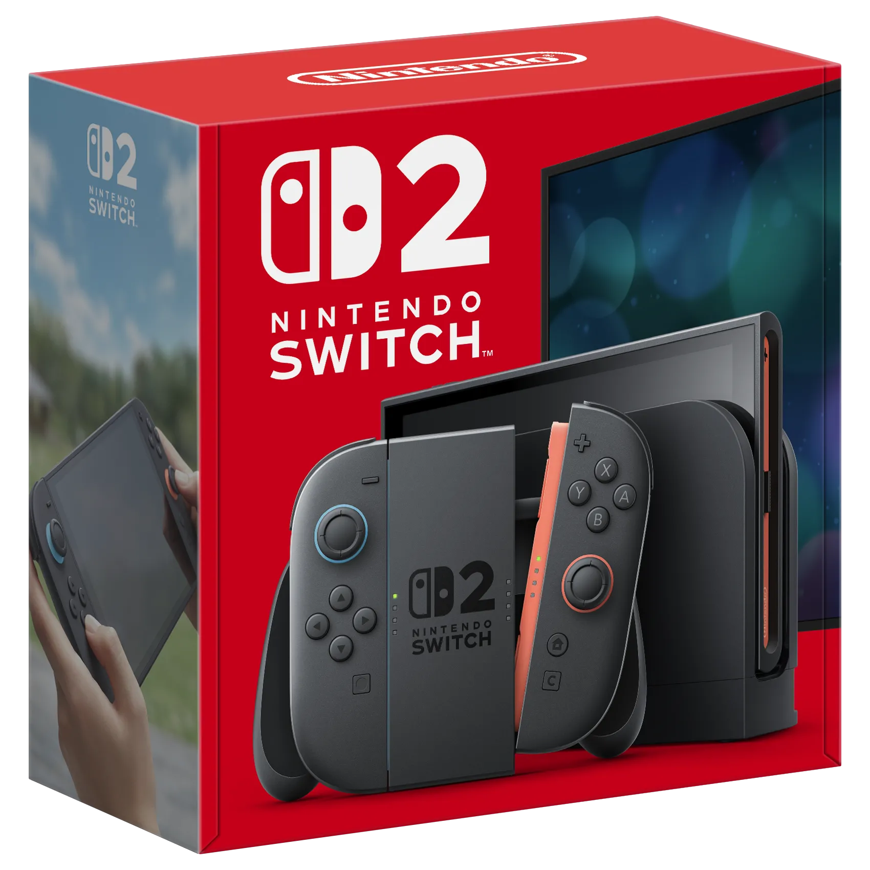 Hình ảnh hộp sản phẩm Nintendo Switch 2, thể hiện thế hệ console tiếp theo của Nintendo.