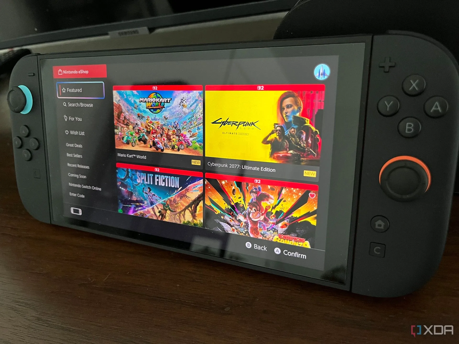 Hình ảnh minh họa giao diện eShop trên Nintendo Switch 2, thể hiện một trong những tính năng hấp dẫn của console thế hệ mới, khuyến khích người dùng nâng cấp và trải nghiệm game.