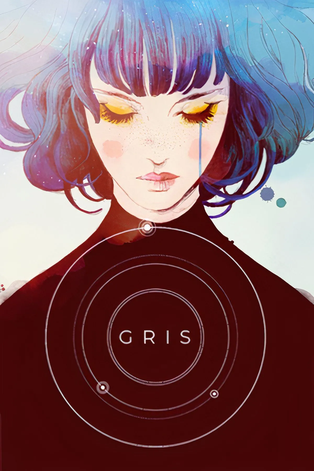 Hình ảnh nữ nhân vật chính của Gris trong một thế giới màu nước