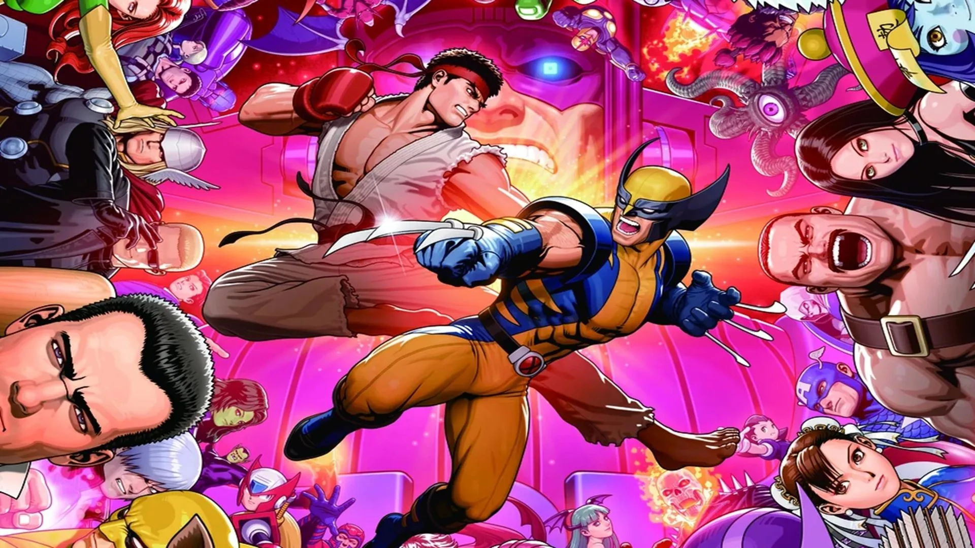 Hình ảnh quảng bá Ultimate Marvel vs Capcom 3 cho thấy sự giao thoa các nhân vật trong game đối kháng