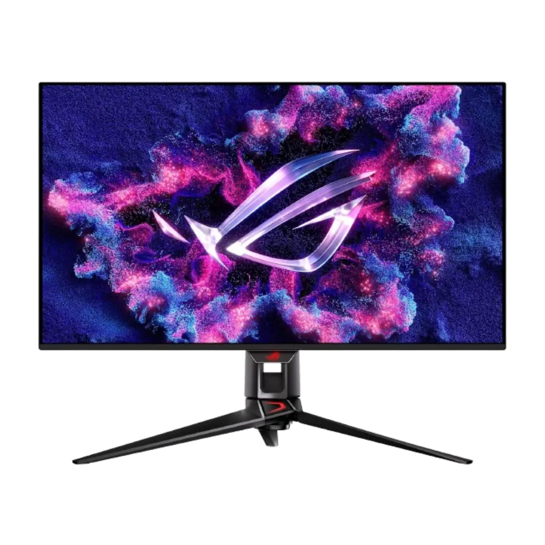 Hình ảnh render của màn hình gaming Asus ROG Swift OLED PG32UCDM, một trong những lựa chọn cao cấp sử dụng công nghệ QD-OLED.