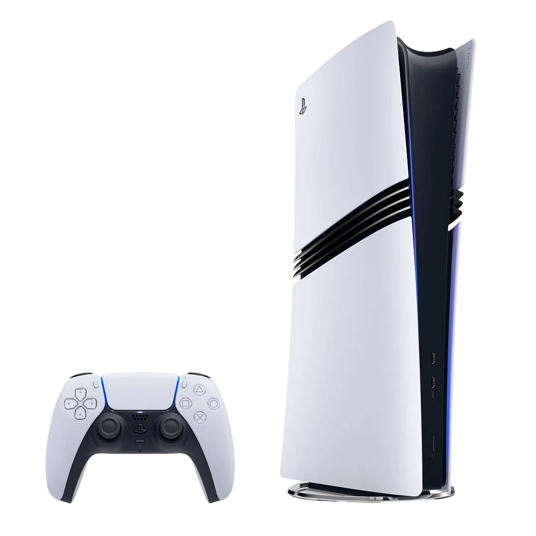 Hình ảnh sản phẩm máy chơi game Sony PlayStation 5 Pro, với thiết kế hiện đại và mạnh mẽ.