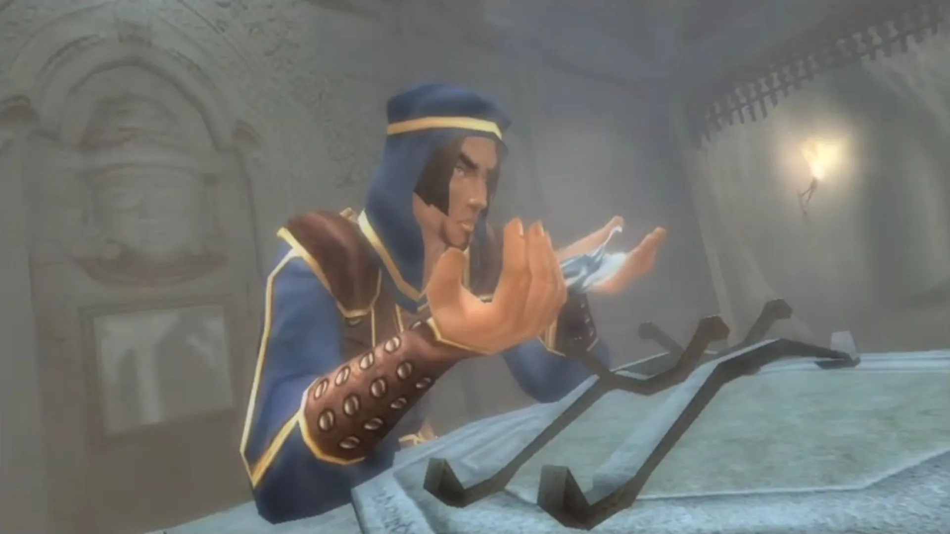 Hoàng tử phát hiện Dagger of Time trong Prince of Persia: The Sands of Time, vũ khí huyền thoại cho phép kiểm soát dòng chảy thời gian.